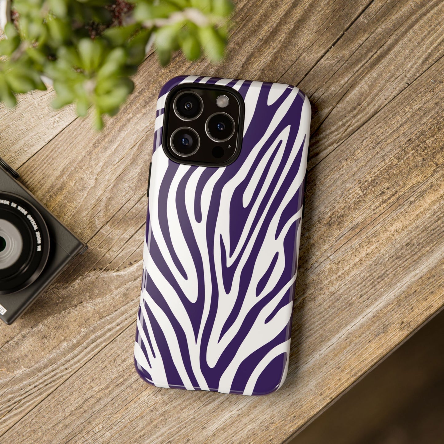 Graphic Purple Tiger Print Phone Case