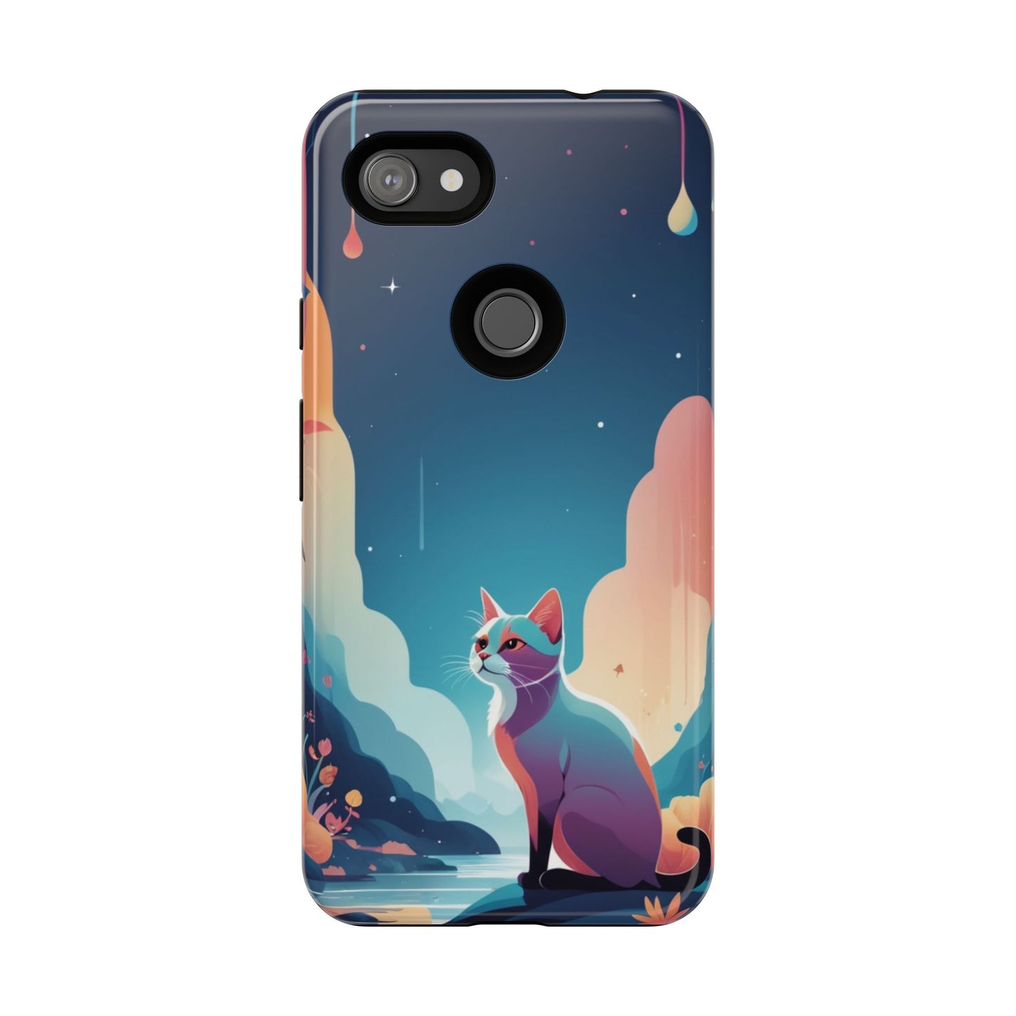 Stylised Cat Design Phone Case