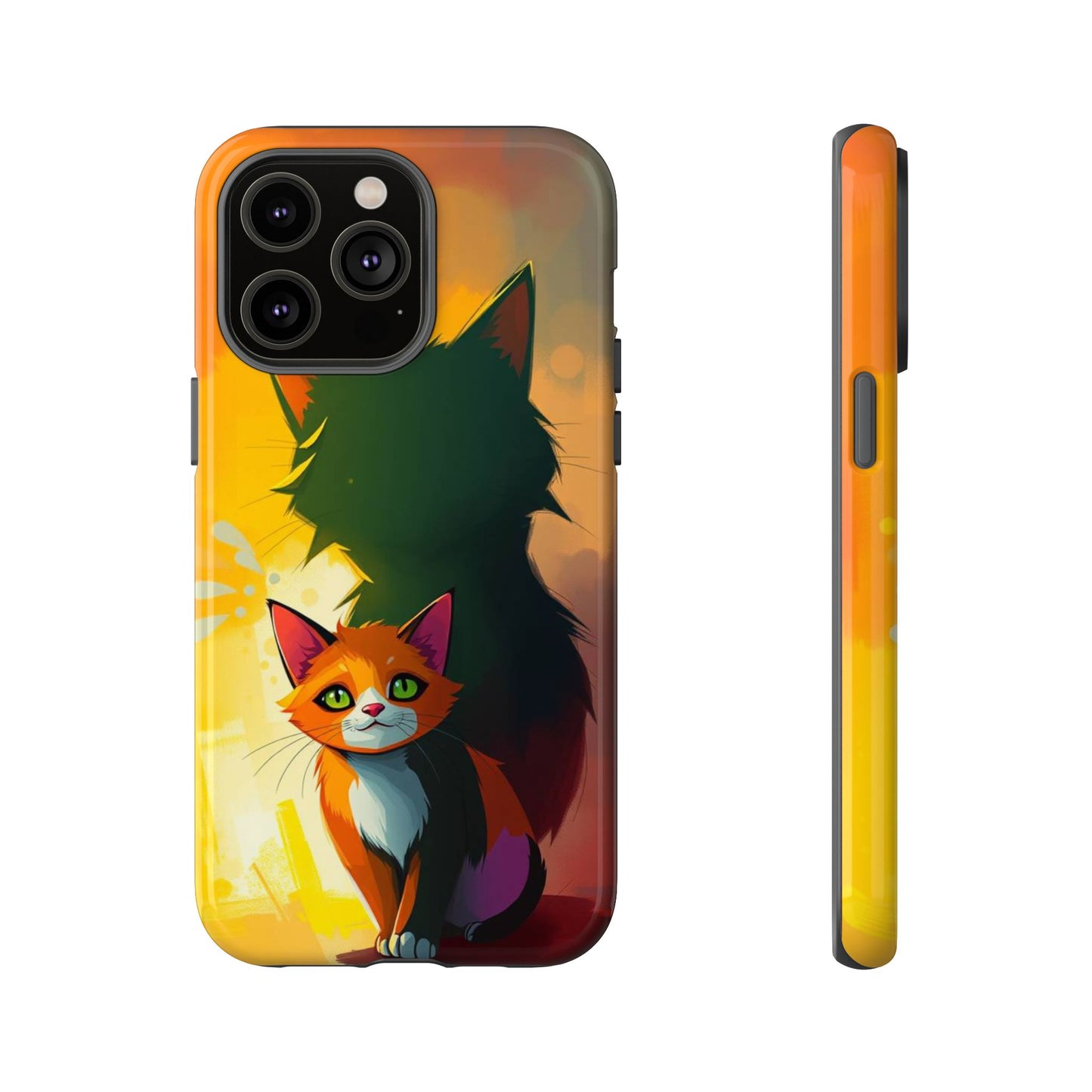 Acrylic Style Shadow Cat Design Phone Case