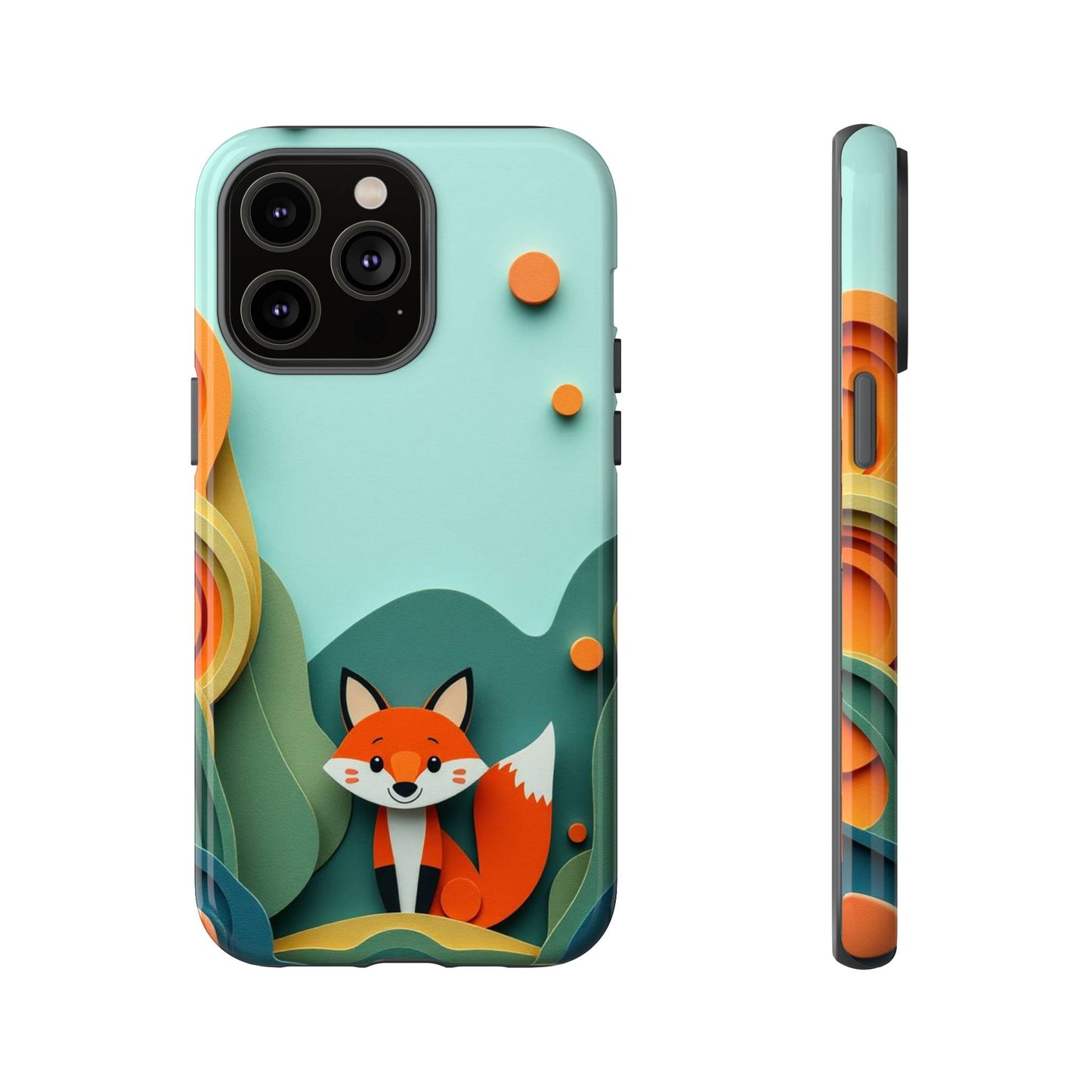 Papier-mâché Fox Design Phone Case