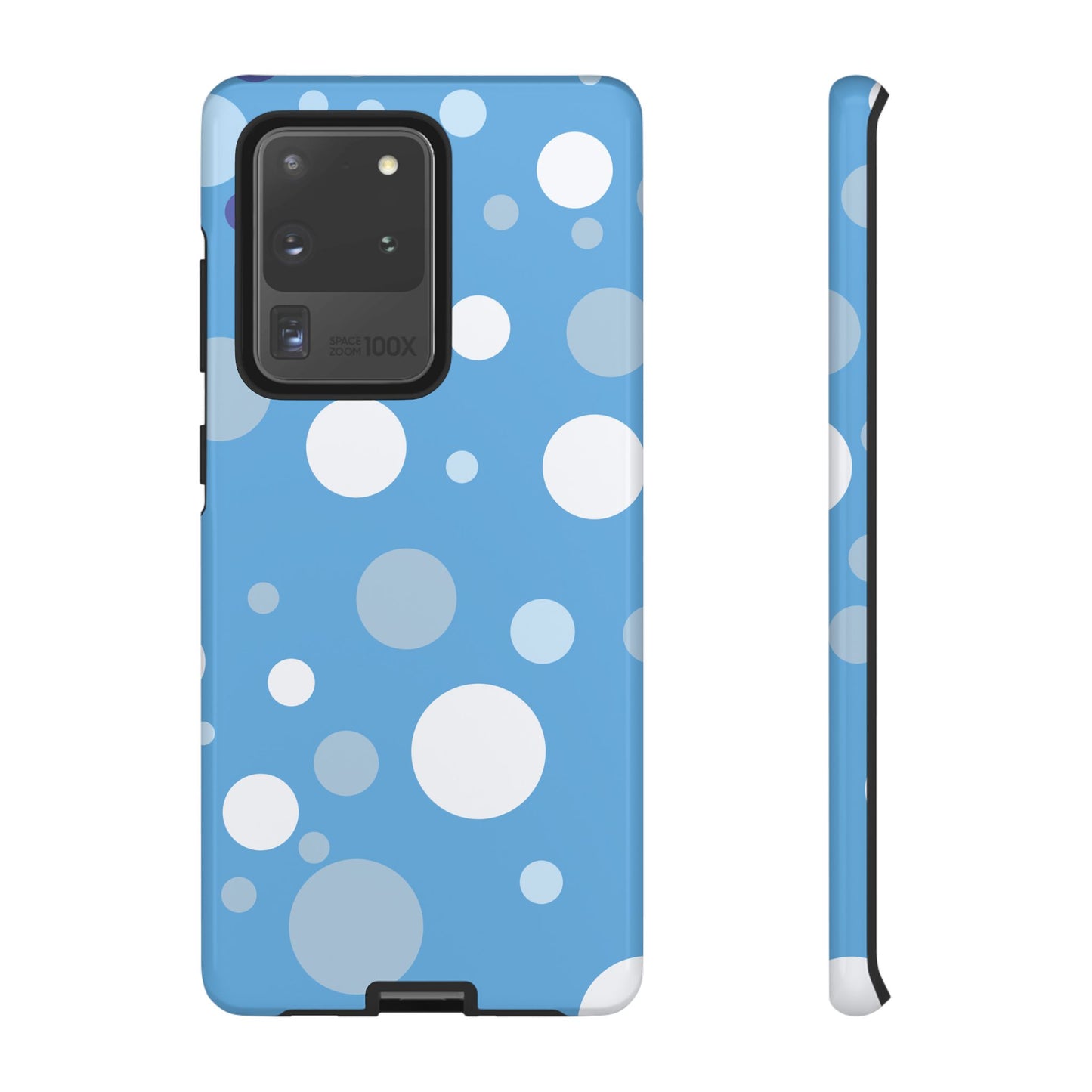 Samsung Galaxy S20 Ultra / Glossy Phone Case - ’Bold Blue with White Dot Pattern’ Phone Case