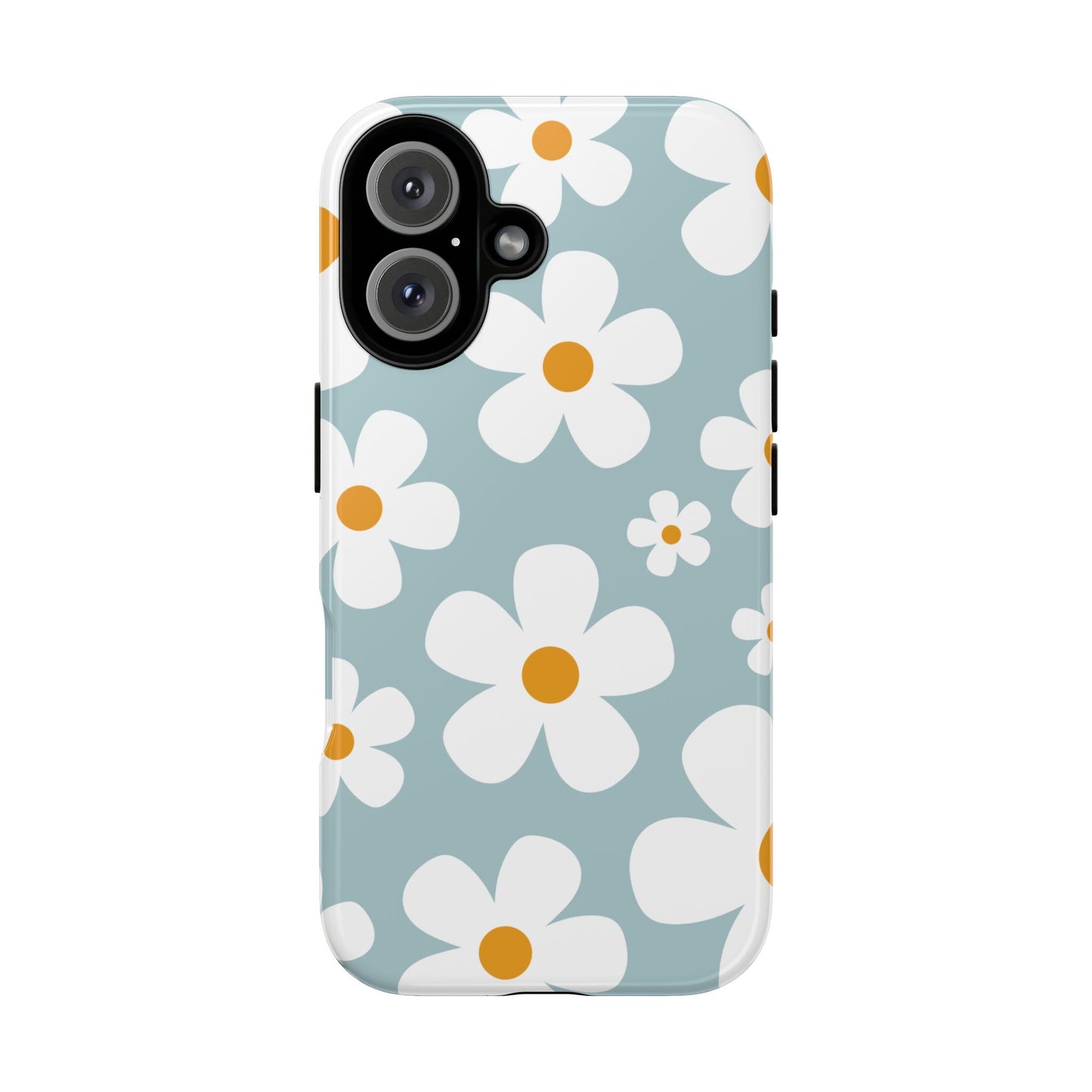 iPhone 16 / Glossy Phone Case - ’Blue Daisy Pattern’ Phone Case