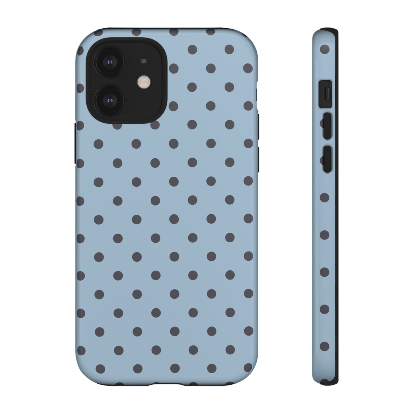 Light Blue with Dark Blue Dot Pattern Phone Case