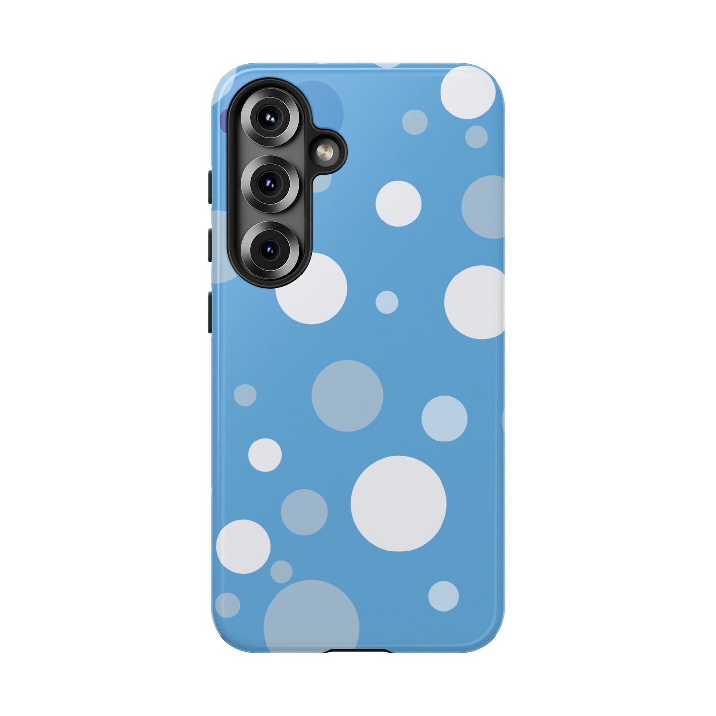 Samsung Galaxy S25 / Glossy Phone Case - ’Bold Blue with White Dot Pattern’ Phone Case