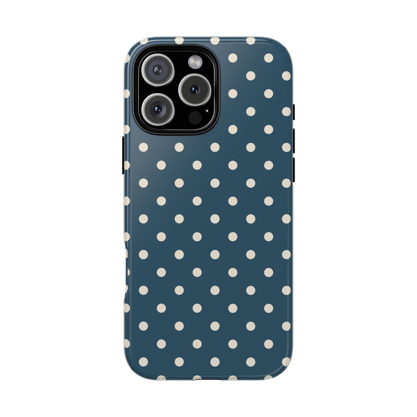 iPhone 16 Pro Max / Glossy Phone Case - ’Blue & White Dot Pattern’ Phone Case
