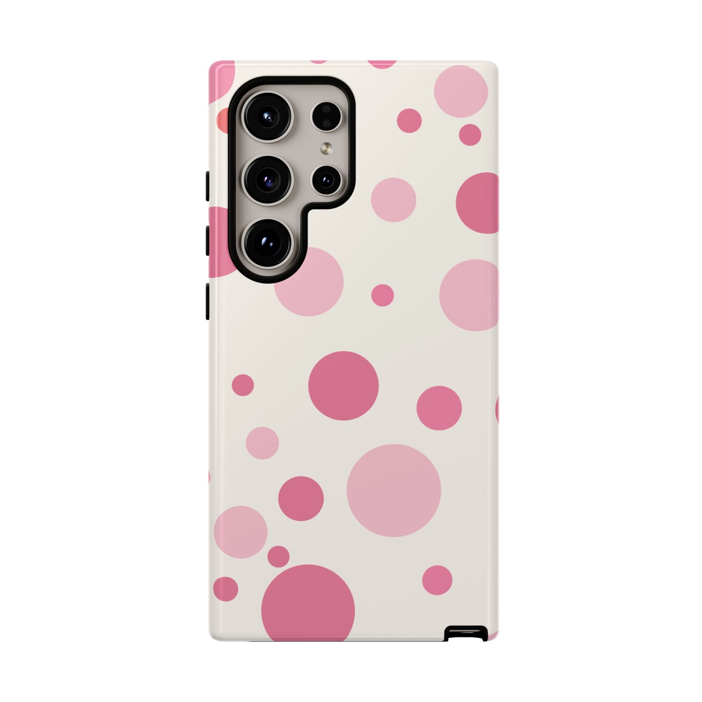 Phone Case - ’Bold White with Pink Dot Pattern’ Phone Case