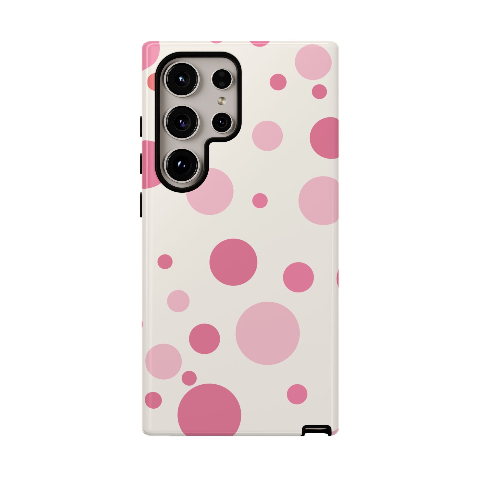 Phone Case - ’Bold White with Pink Dot Pattern’ Phone Case