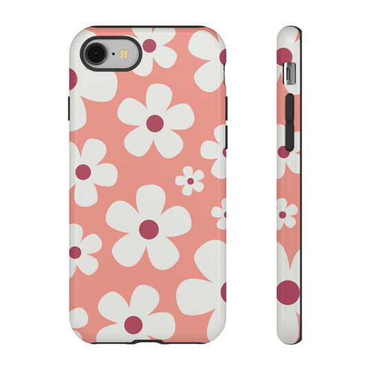 iPhone 8 / Glossy Phone Case - Cute Pink Daisy Pattern #2 Phone Case