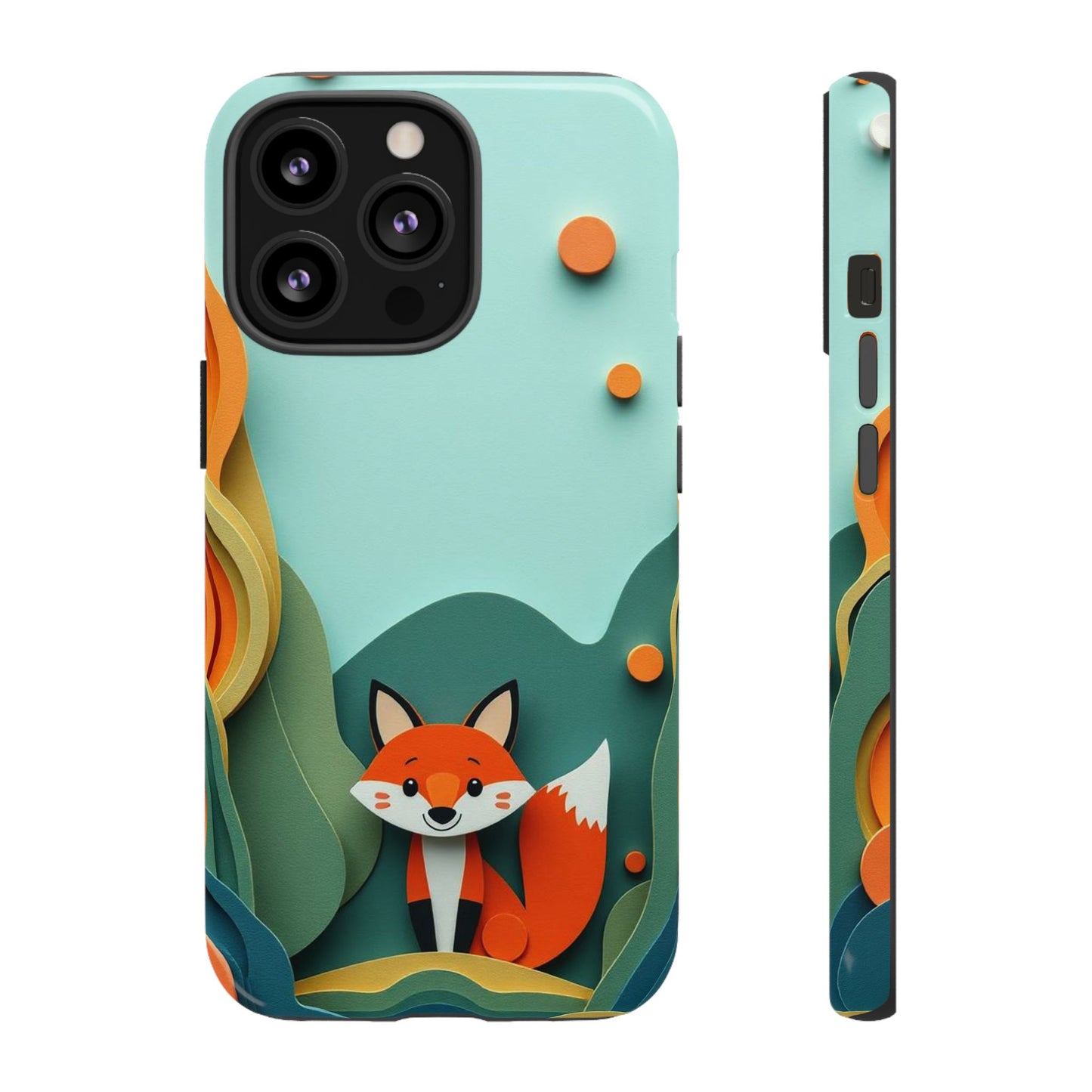 Papier-mâché Fox Design Phone Case