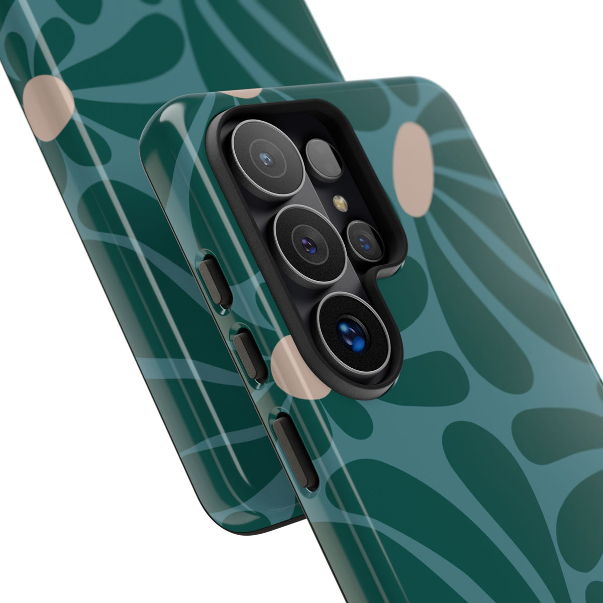 Retro Turquoise Daisy Pattern Phone Case - Green Phone Case