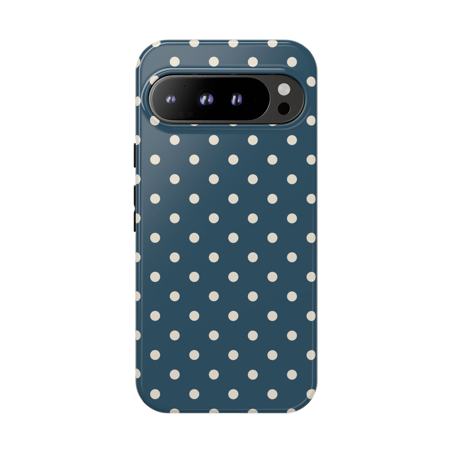 Google Pixel 9 Pro XL / Glossy Phone Case - ’Blue & White Dot Pattern’ Phone Case