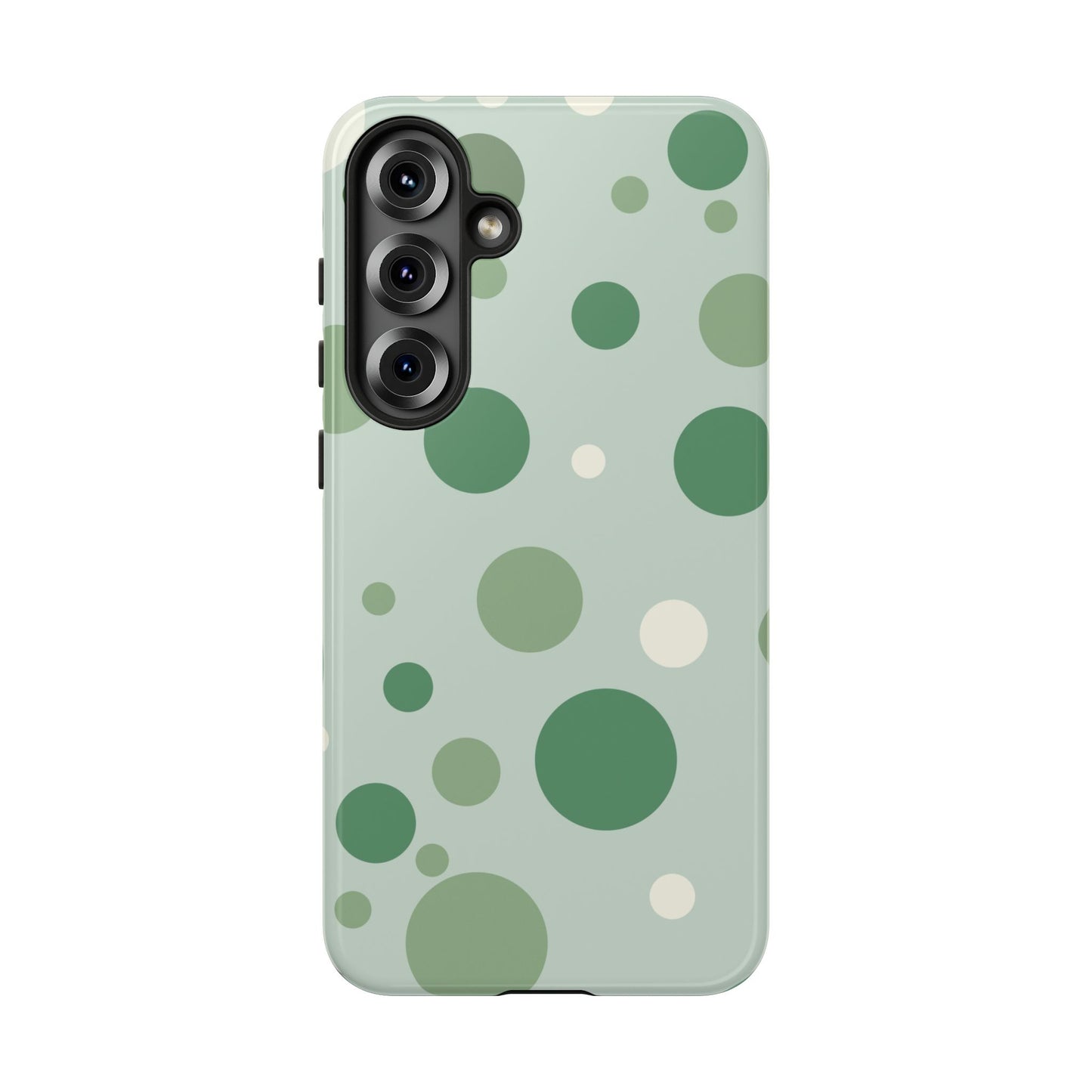 Samsung Galaxy S25 Plus / Glossy Phone Case - ’Bold Green Dot Pattern’ Phone Case
