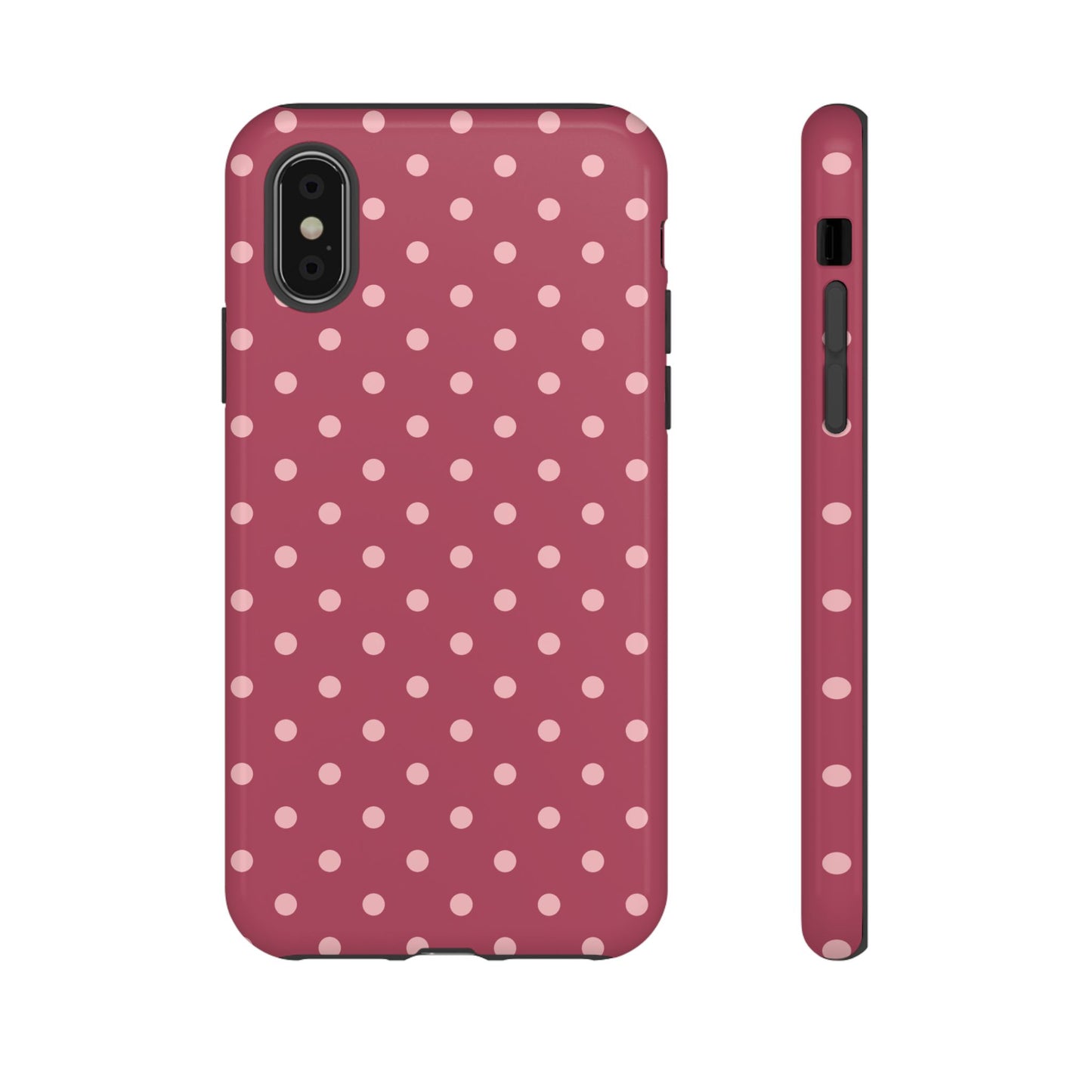 iPhone X / Glossy Phone Case - ’Pink Dot Pattern’ Phone Case