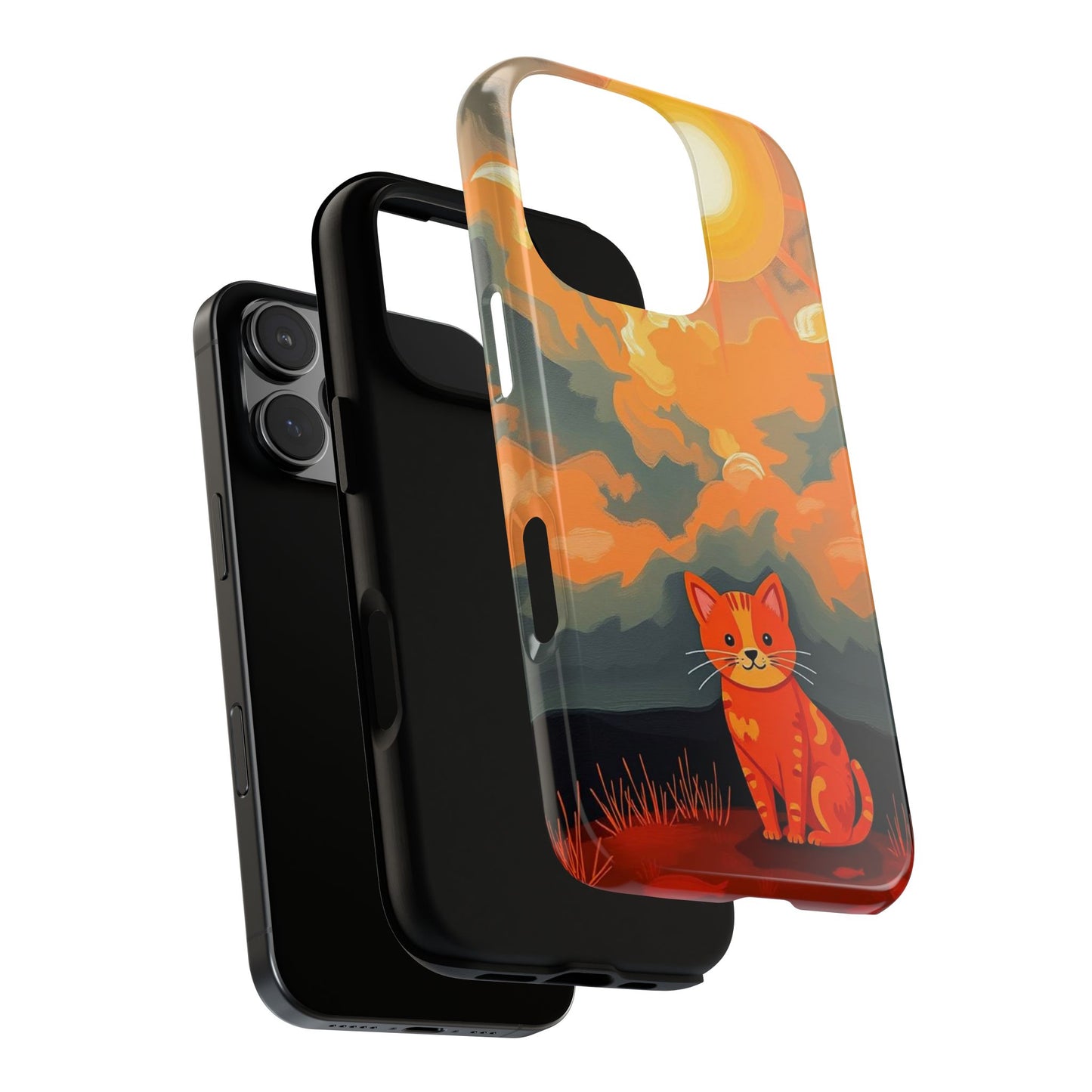 Acrylic Painting Style Cat Design Phone Case