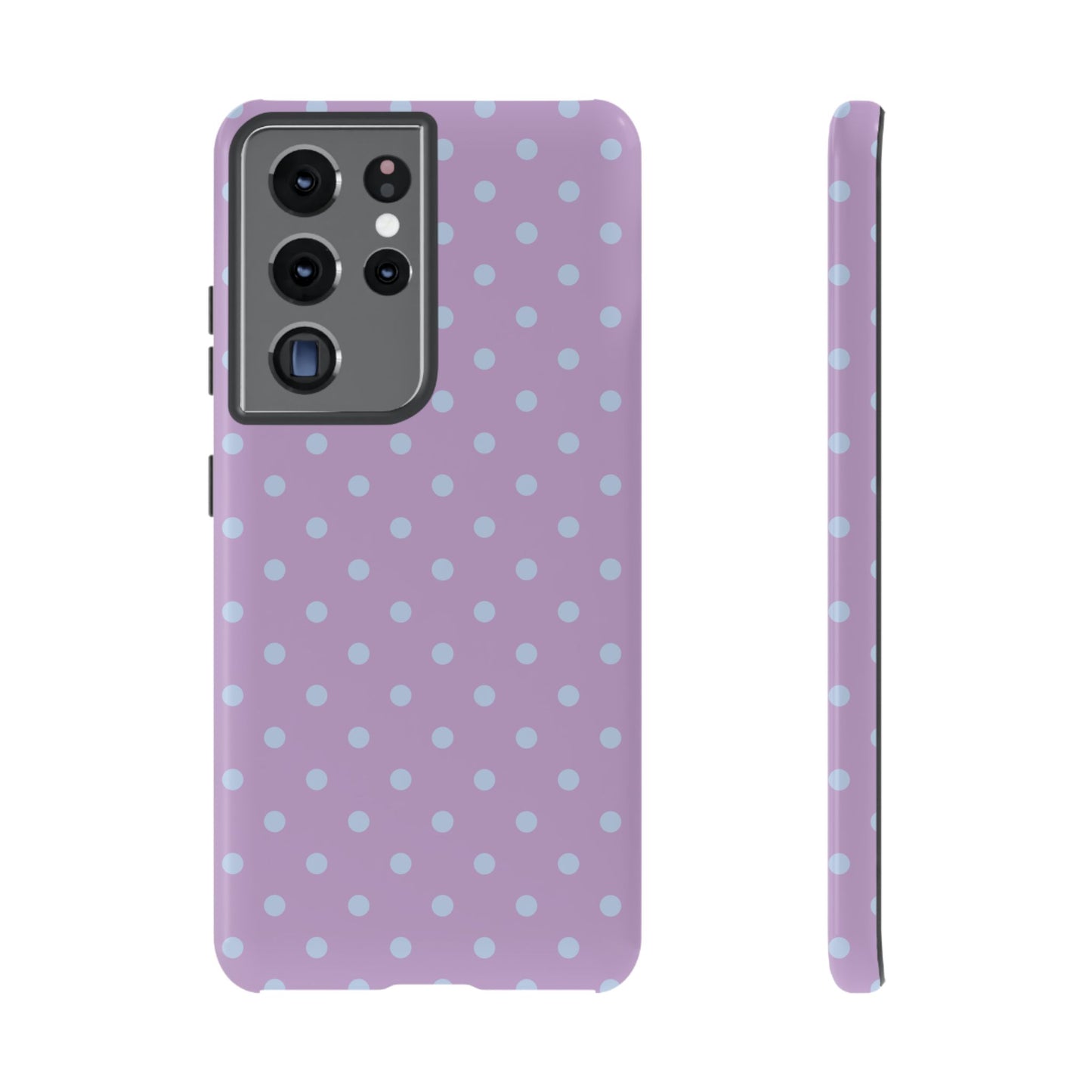 Samsung Galaxy S21 Ultra / Glossy Phone Case - Trendy Lilac & Ice Blue Dot Pattern Phone Case