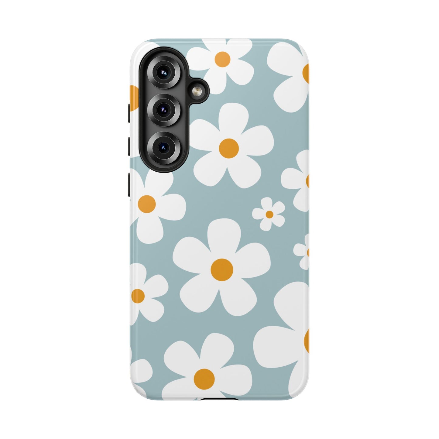 Samsung Galaxy S25 Plus / Glossy Phone Case - ’Blue Daisy Pattern’ Phone Case