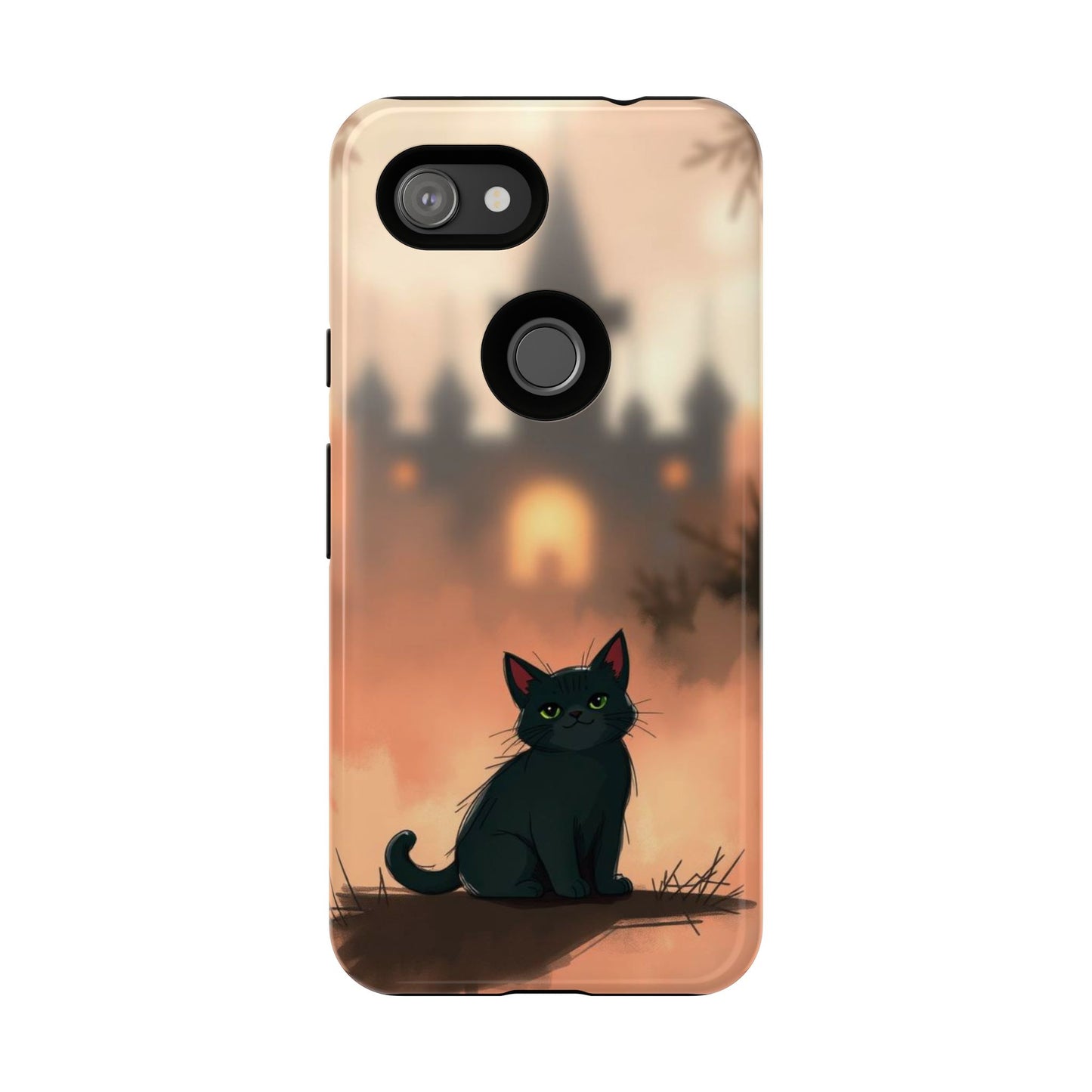 Cute Gothic Cat Design Phone Case