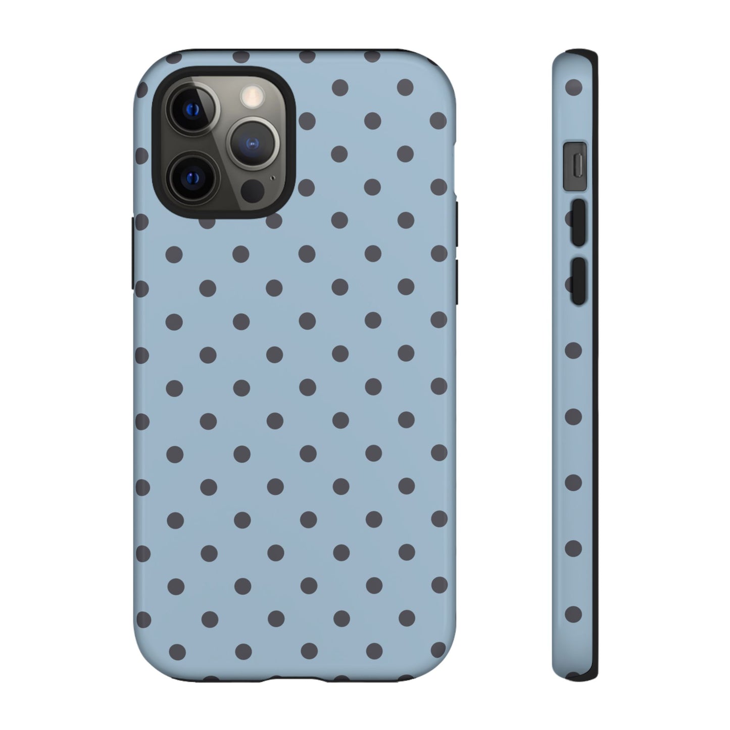 Light Blue with Dark Blue Dot Pattern Phone Case