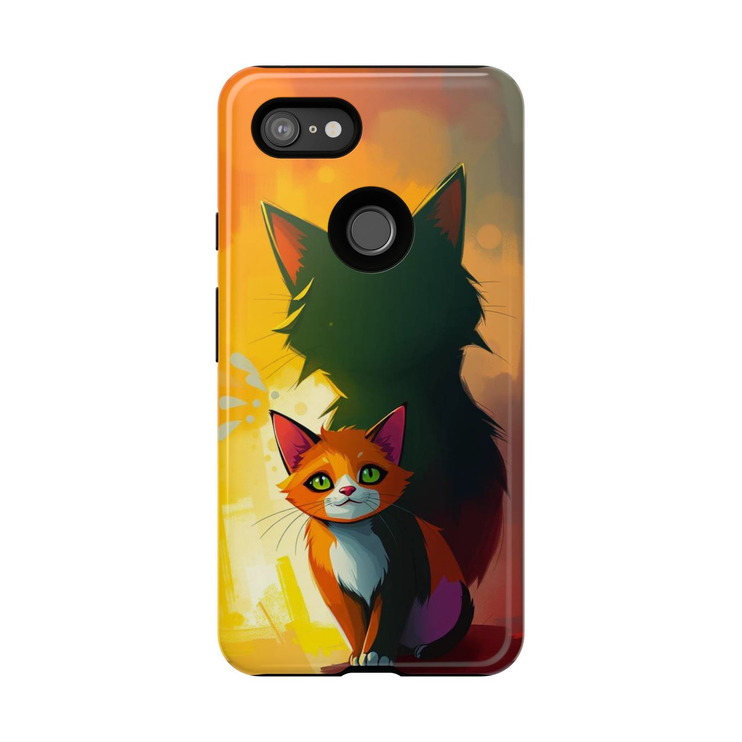 Acrylic Style Shadow Cat Design Phone Case