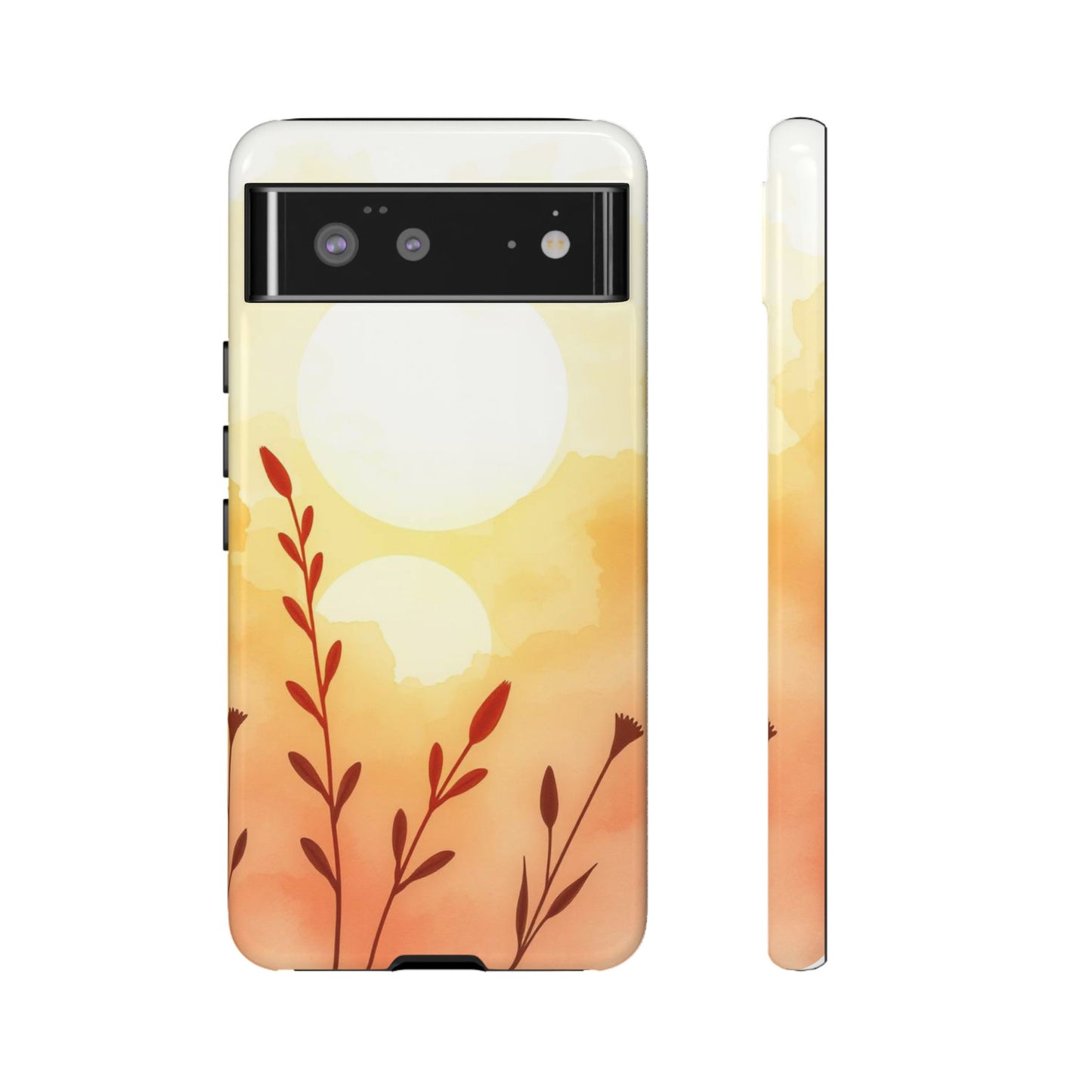 Watercolour Wildflower & Sun Design Phone Case