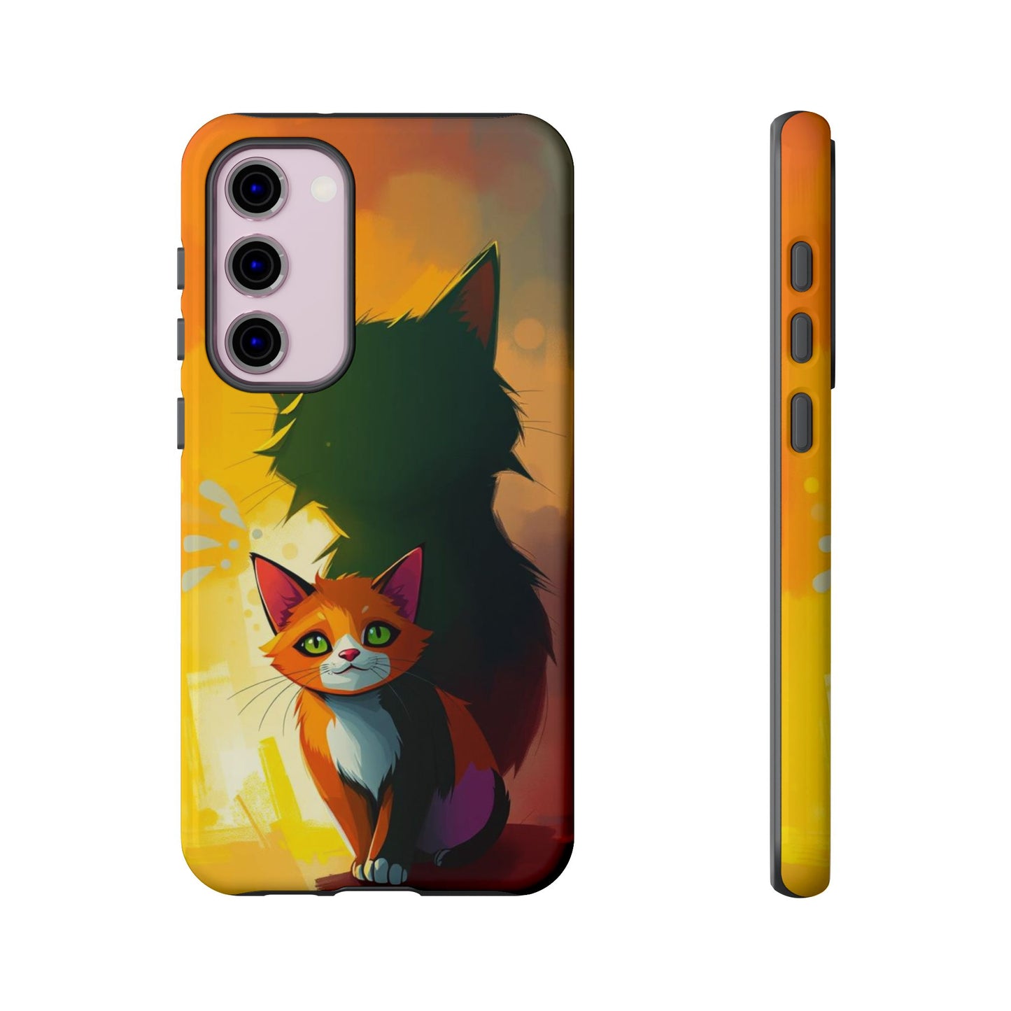 Acrylic Style Shadow Cat Design Phone Case