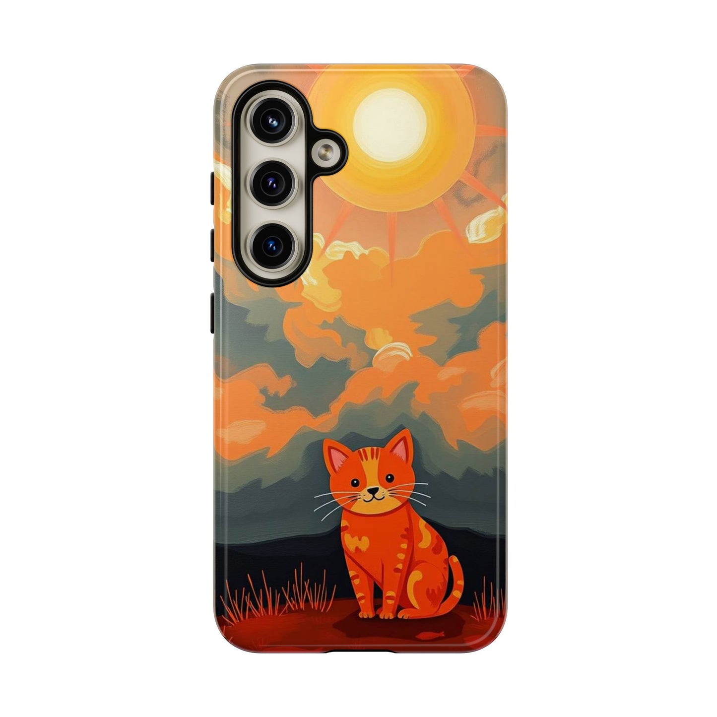 Acrylic Painting Style Cat Design Phone Case