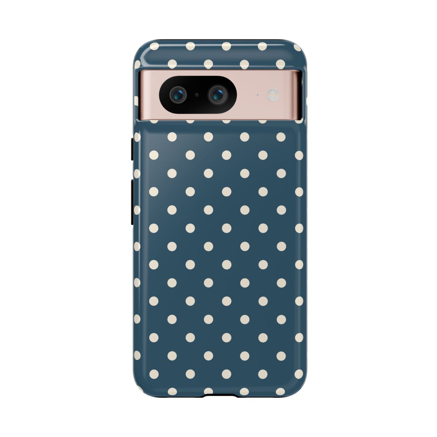 Google Pixel 8 / Glossy Phone Case - ’Blue & White Dot Pattern’ Phone Case