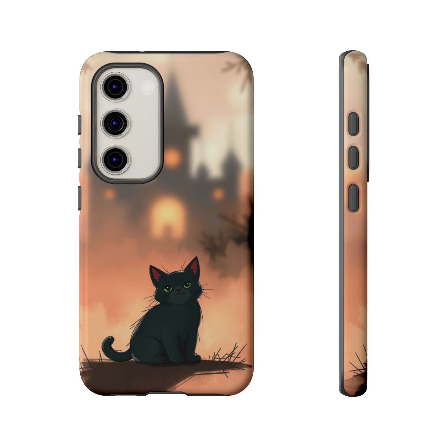 Cute Gothic Cat Design Phone Case