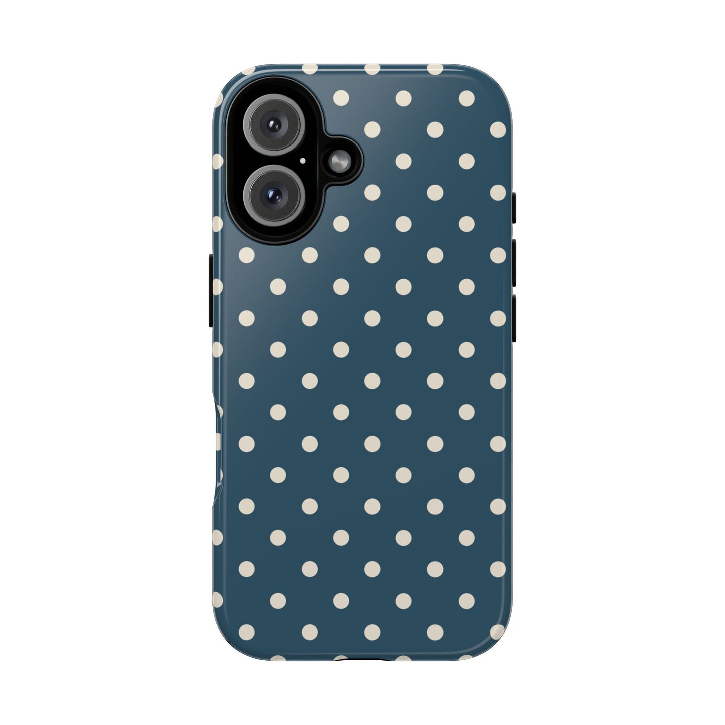 iPhone 16 / Glossy Phone Case - ’Blue & White Dot Pattern’ Phone Case