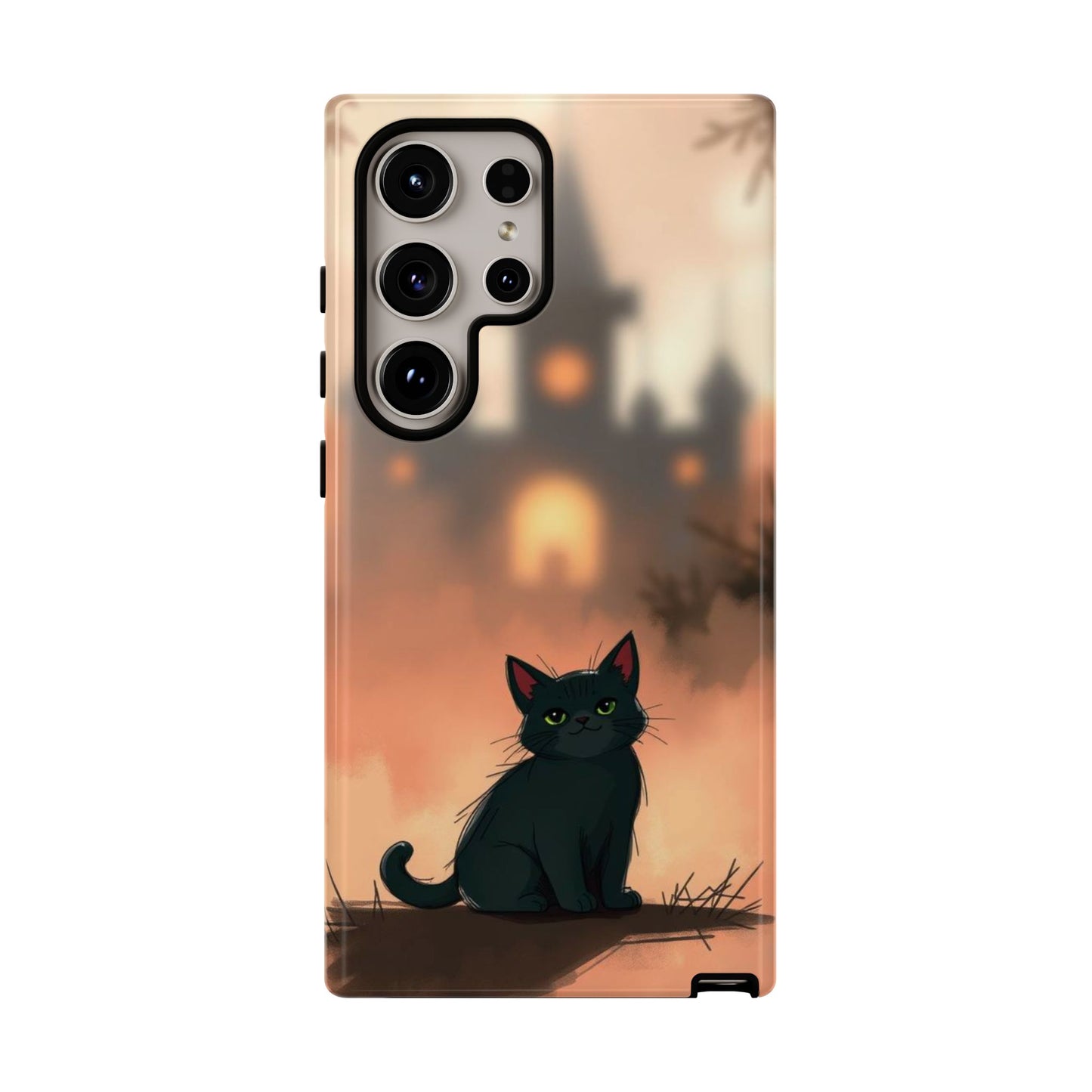 Cute Gothic Cat Design Phone Case