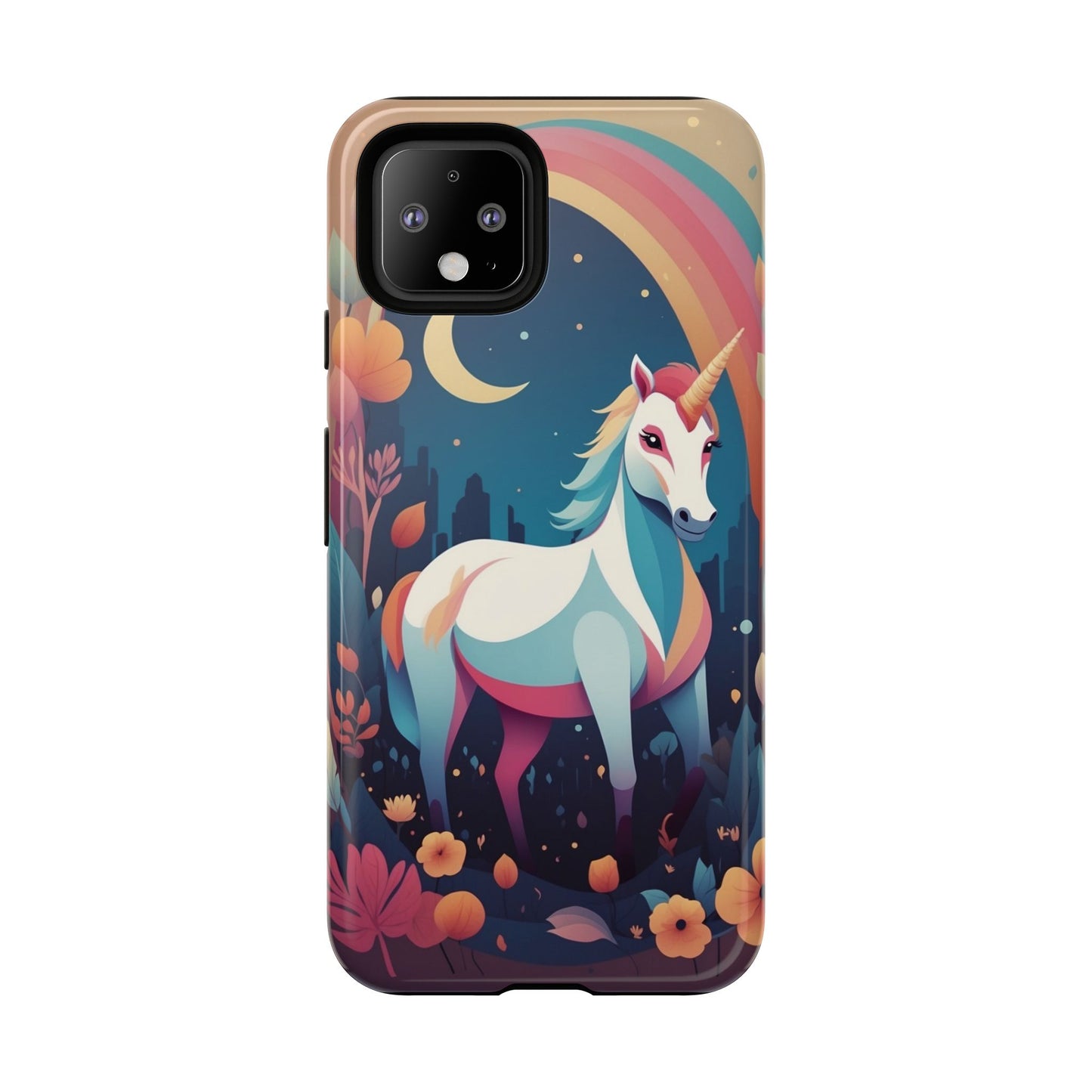 Stylised Unicorn & Rainbow Design Phone Case