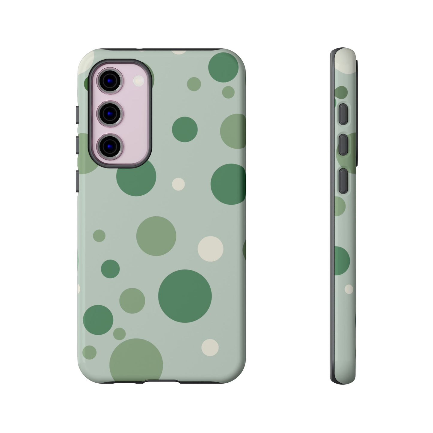 Samsung Galaxy S23 Plus / Glossy Phone Case - ’Bold Green Dot Pattern’ Phone Case