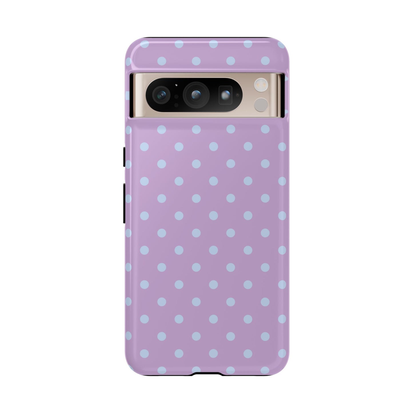 Google Pixel 8 Pro / Glossy Phone Case - Trendy Lilac & Ice Blue Dot Pattern Phone Case