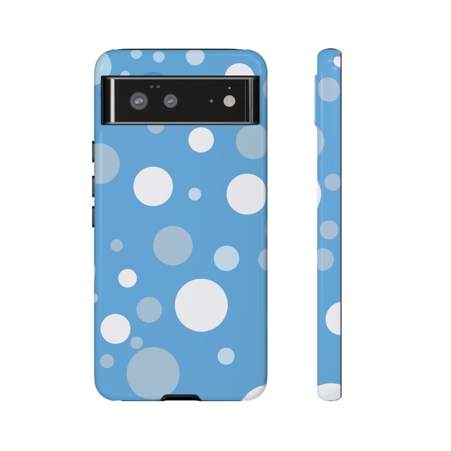 Google Pixel 6 / Glossy Phone Case - ’Bold Blue with White Dot Pattern’ Phone Case