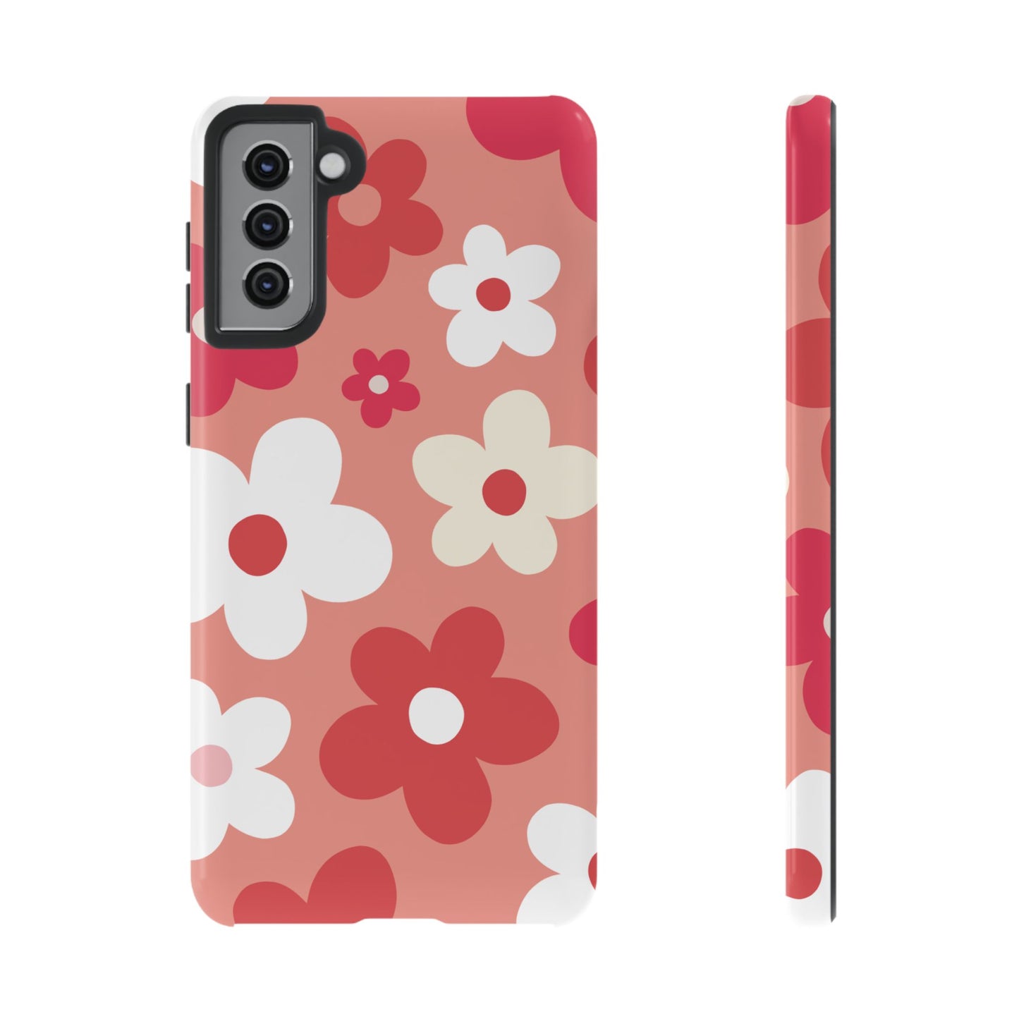Samsung Galaxy S21 Plus / Glossy Phone Case - ’Pink Daisy Pattern’ Phone Case