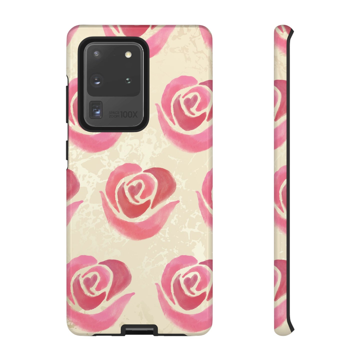 Samsung Galaxy S20 Ultra / Glossy Phone Case - ’Pink Rose Pattern’ Phone Case