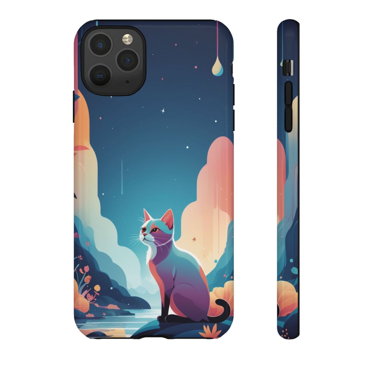 Stylised Cat Design Phone Case