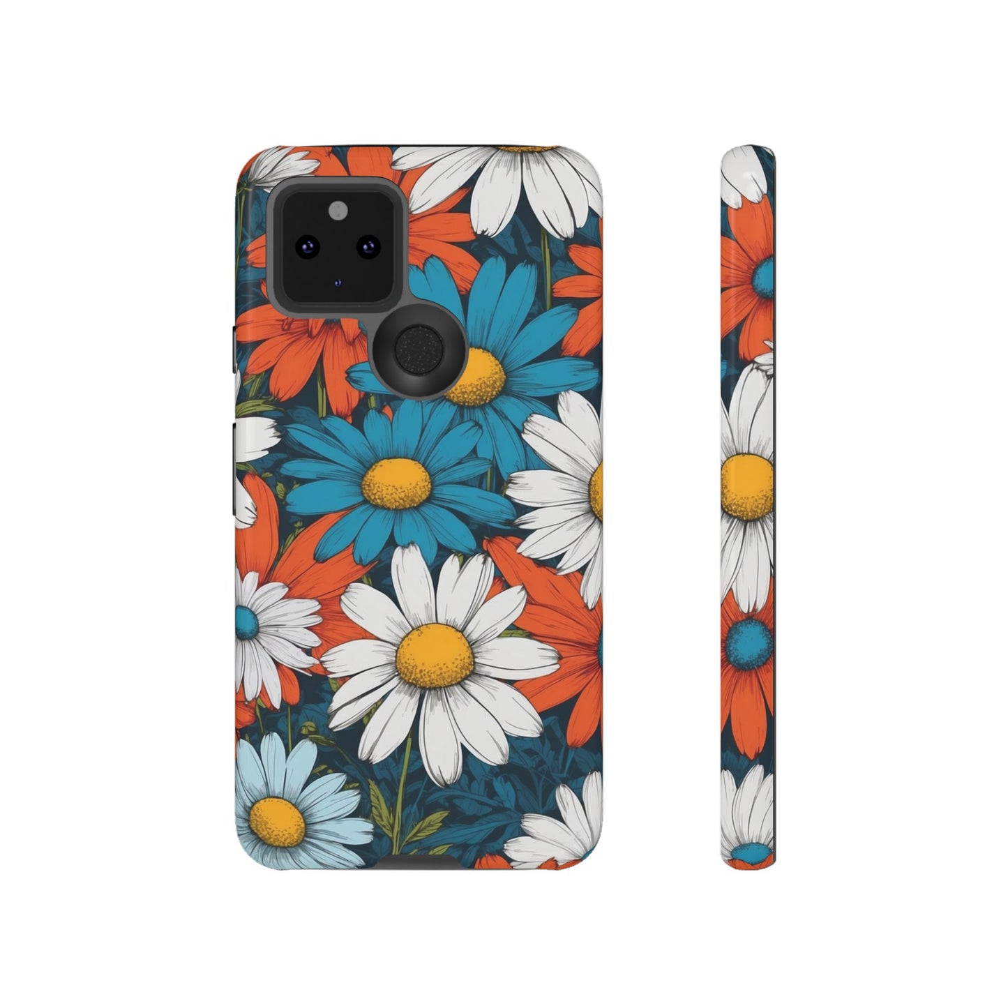 Pop Art Daisies Illustration "Red & Blue" Phone Case