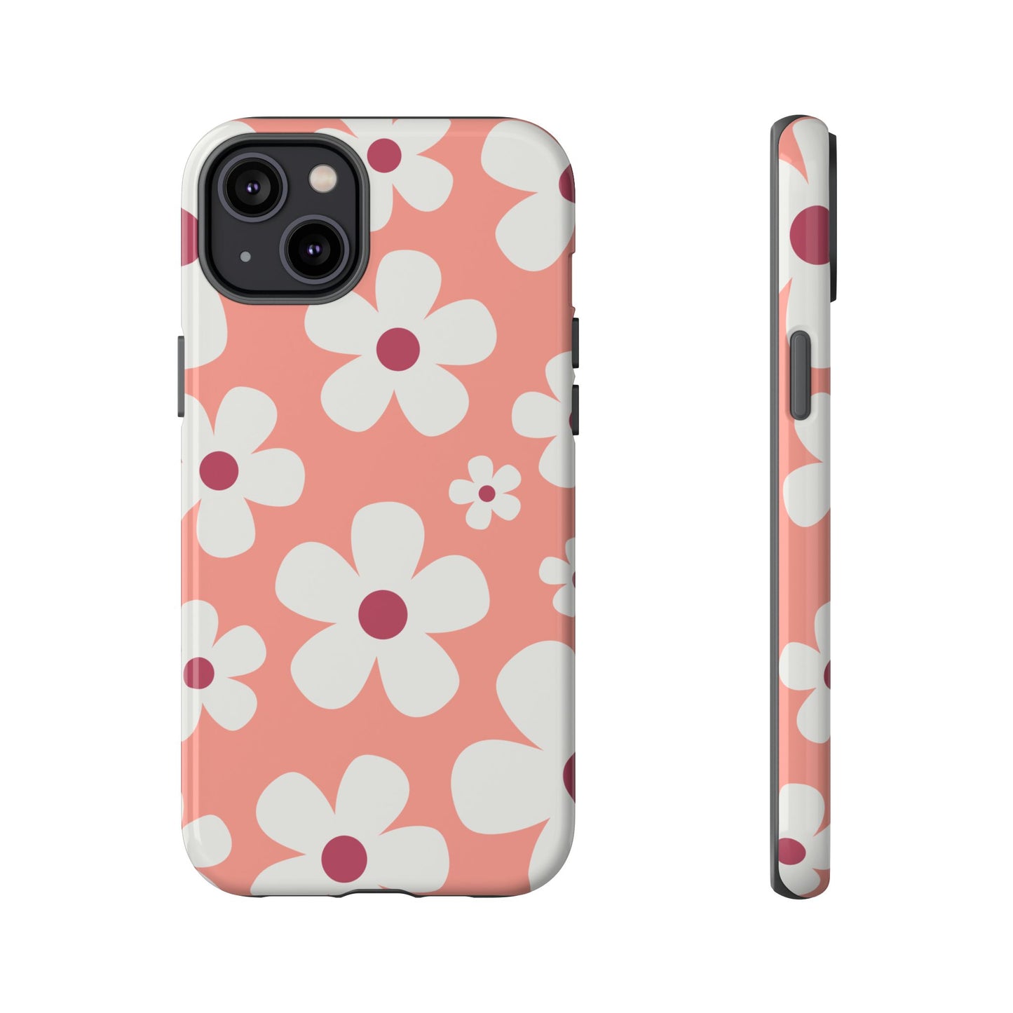 iPhone 14 Plus / Glossy Phone Case - Cute Pink Daisy Pattern #2 Phone Case