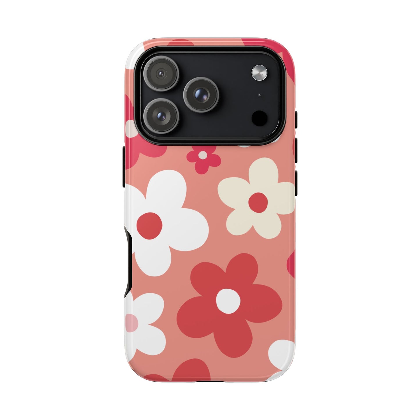 iPhone 17 Pro / Glossy Phone Case - ’Pink Daisy Pattern’ Phone Case