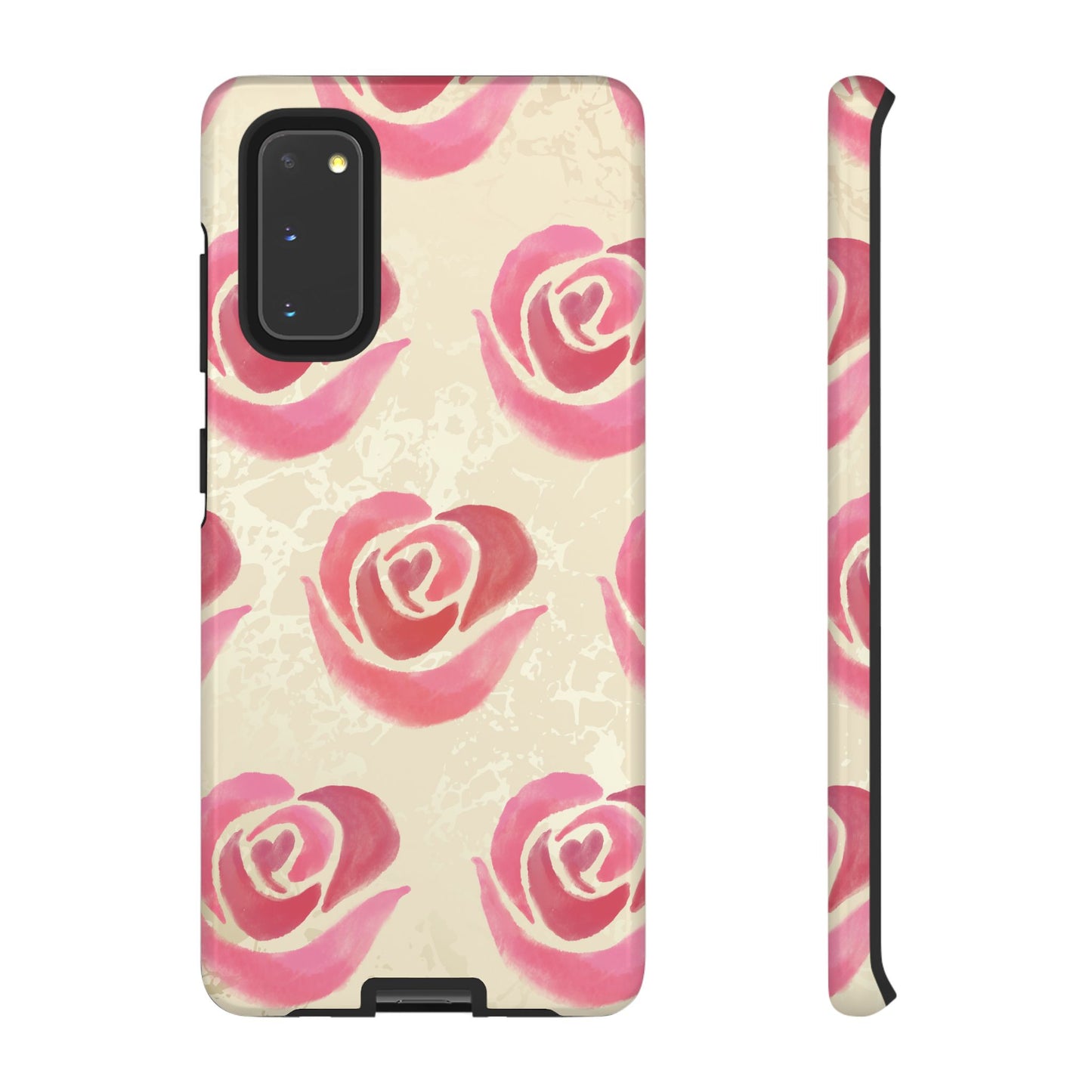 Samsung Galaxy S20 / Glossy Phone Case - ’Pink Rose Pattern’ Phone Case