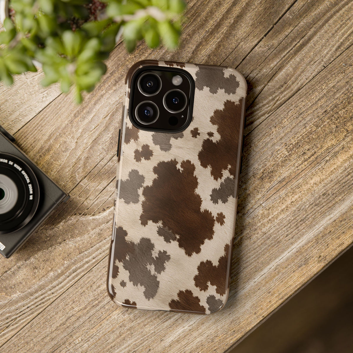 Stylish Mocha Cow Print Phone Case - Brown Phone Case