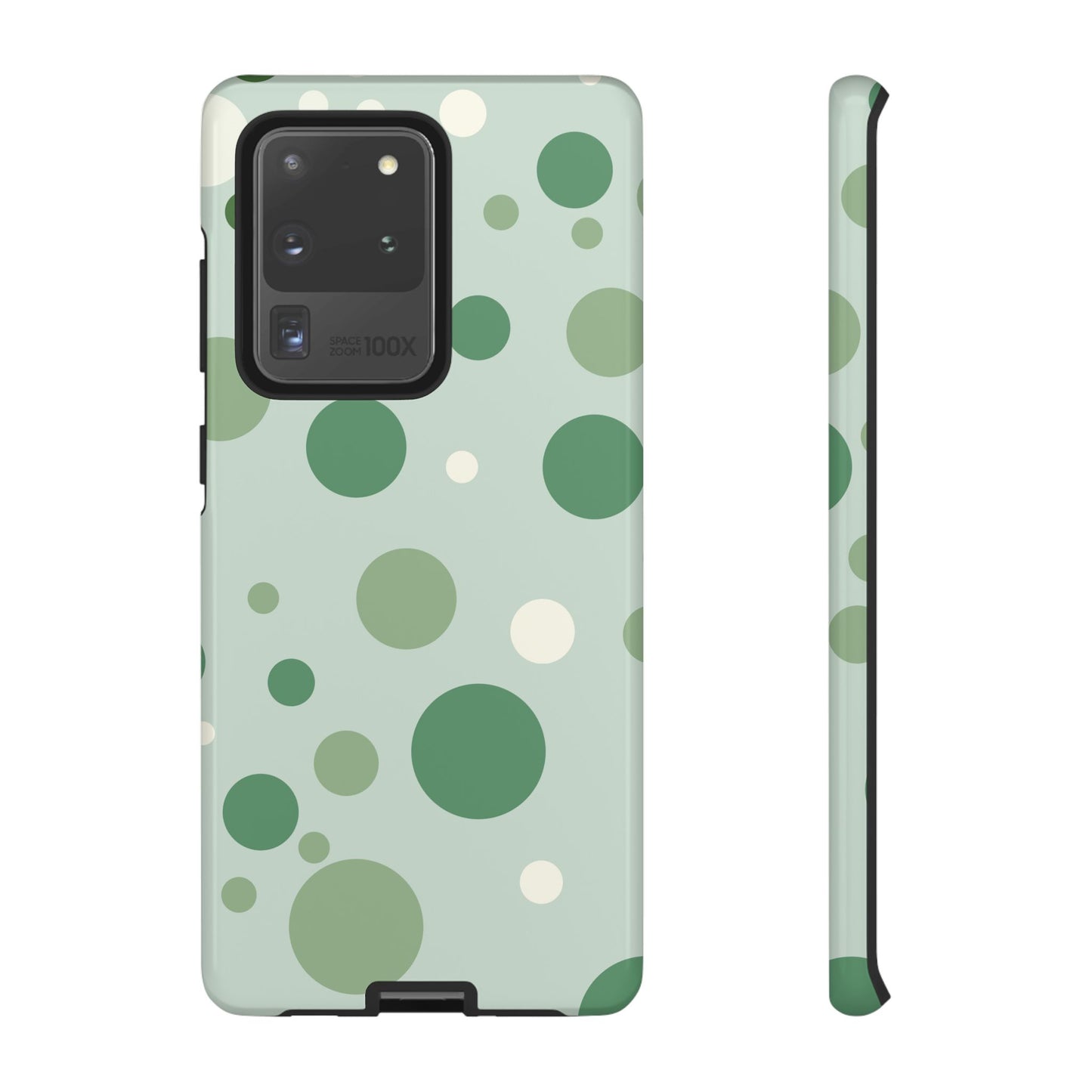 Samsung Galaxy S20 Ultra / Glossy Phone Case - ’Bold Green Dot Pattern’ Phone Case