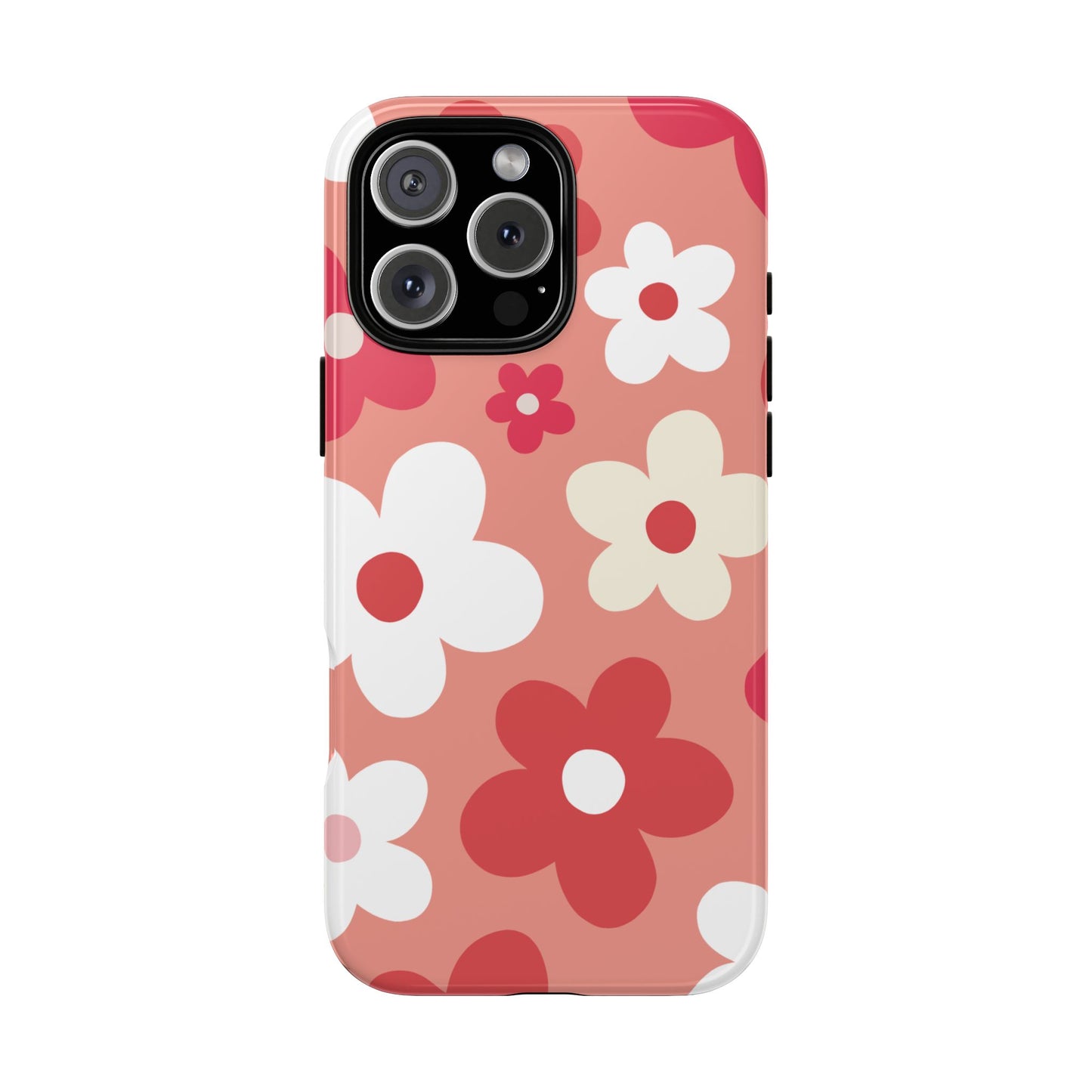 iPhone 16 Pro Max / Glossy Phone Case - ’Pink Daisy Pattern’ Phone Case