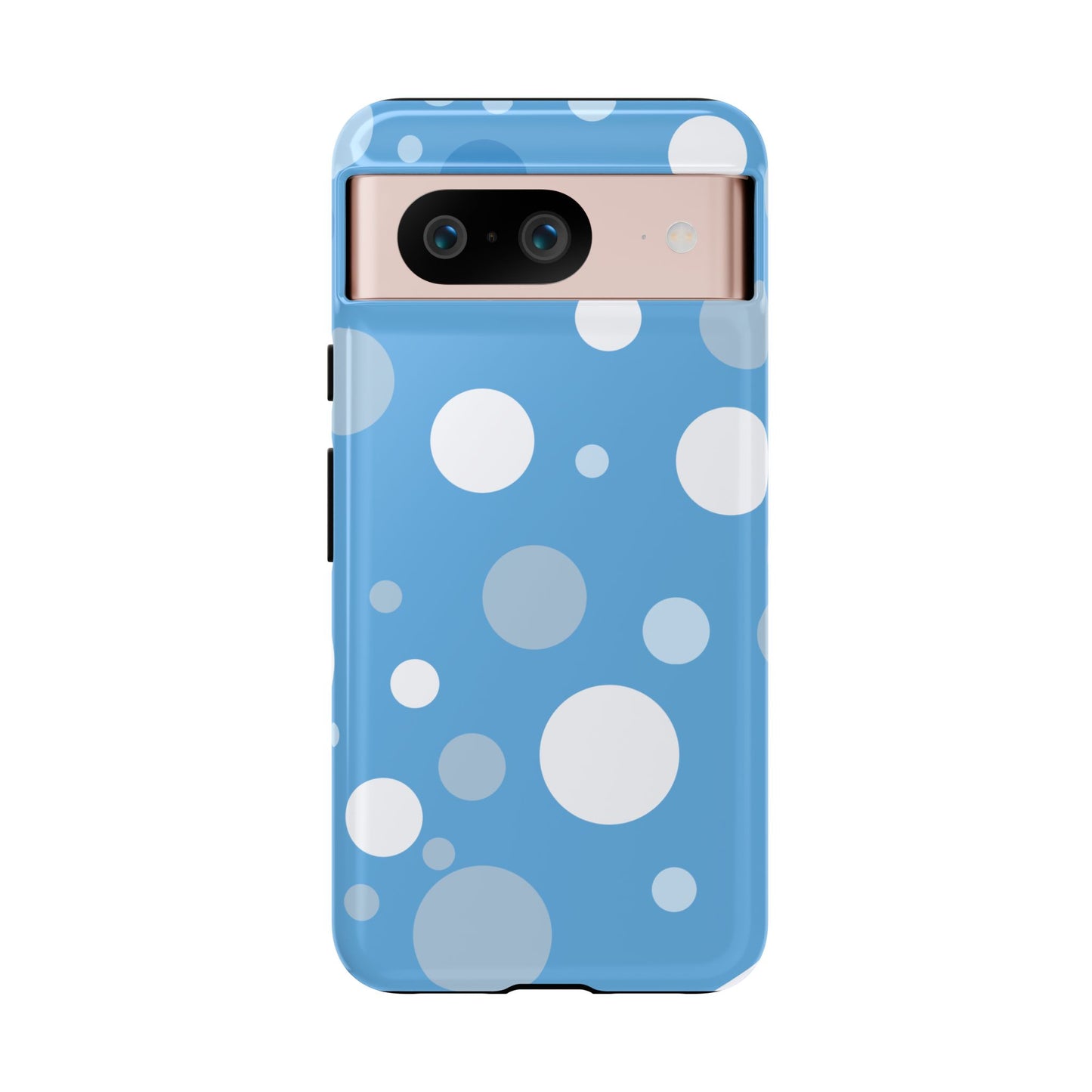 Google Pixel 8 / Glossy Phone Case - ’Bold Blue with White Dot Pattern’ Phone Case