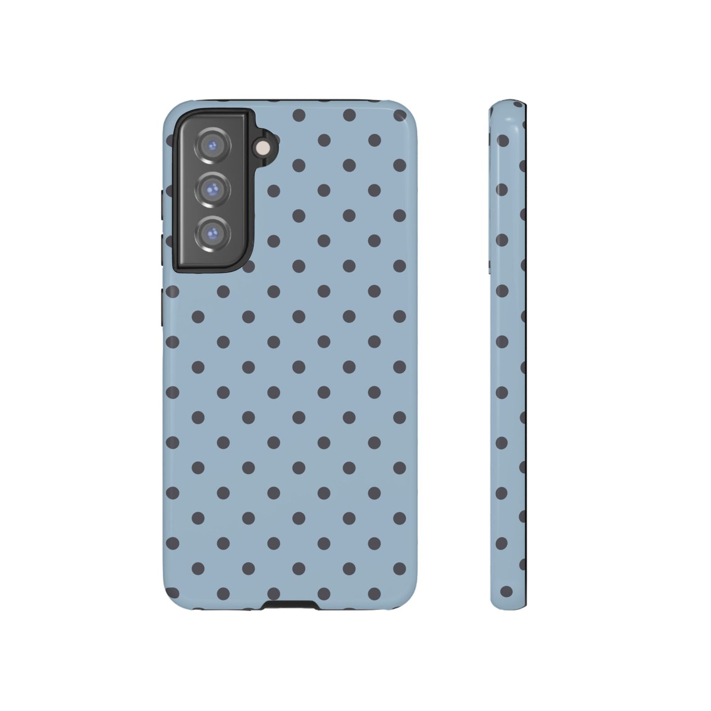 Light Blue with Dark Blue Dot Pattern Phone Case