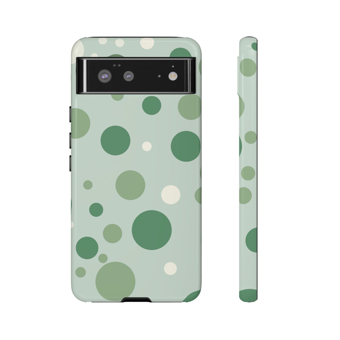Google Pixel 6 / Glossy Phone Case - ’Bold Green Dot Pattern’ Phone Case
