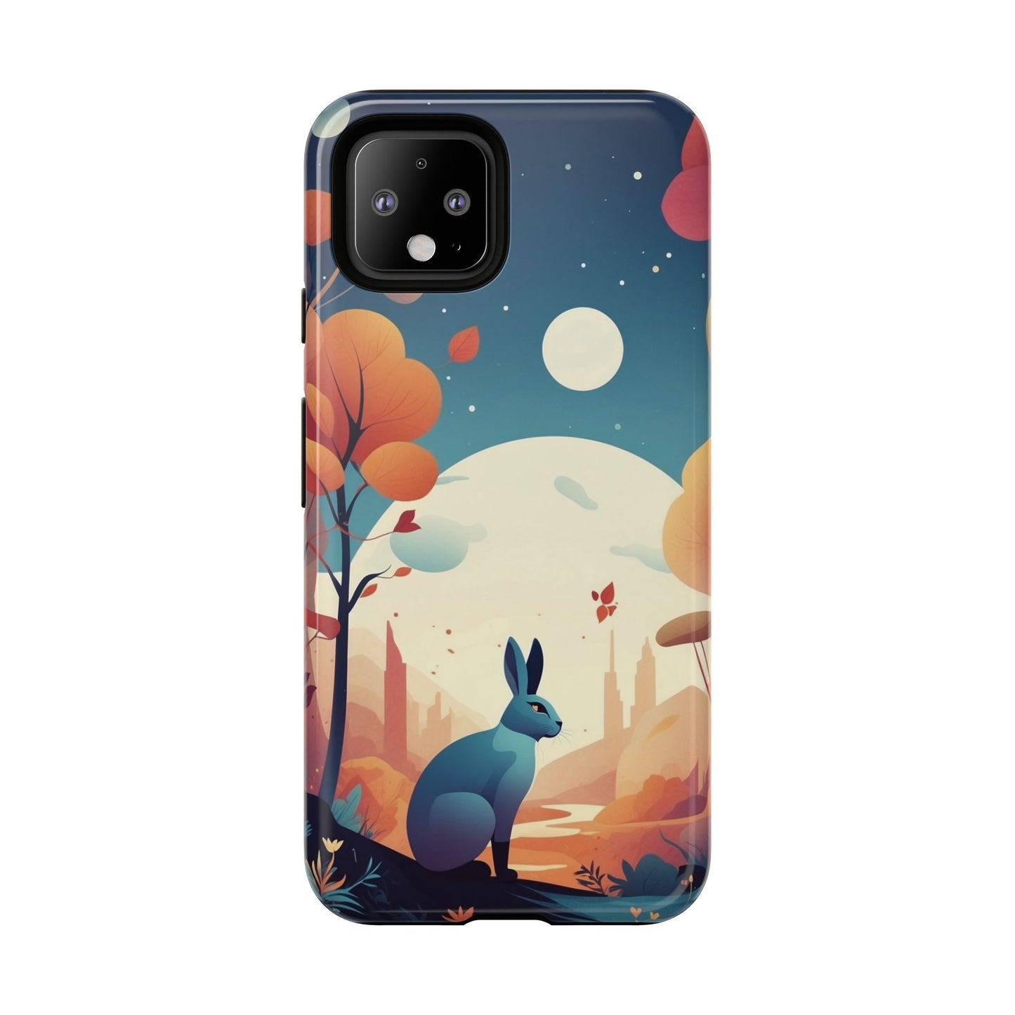 Stylised Blue Hare Design Phone Case