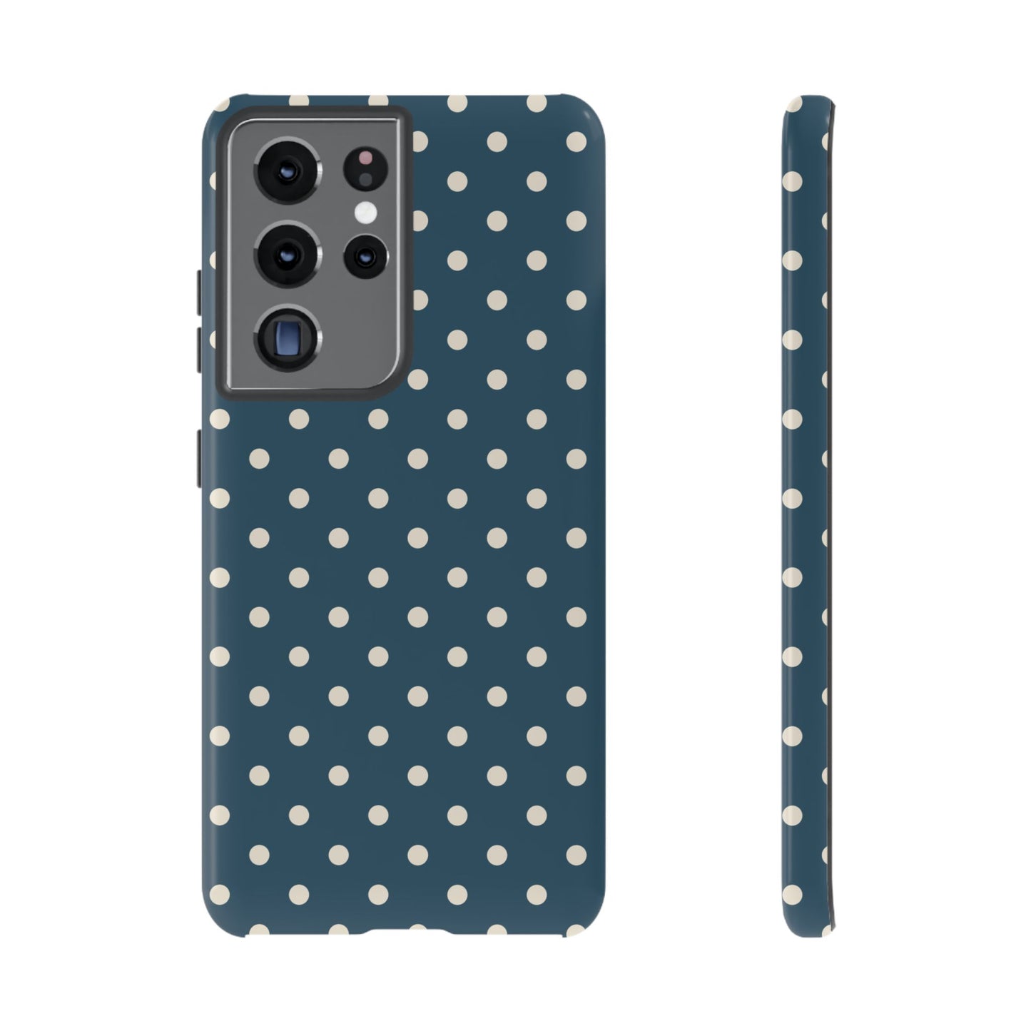 Samsung Galaxy S21 Ultra / Glossy Phone Case - ’Blue & White Dot Pattern’ Phone Case
