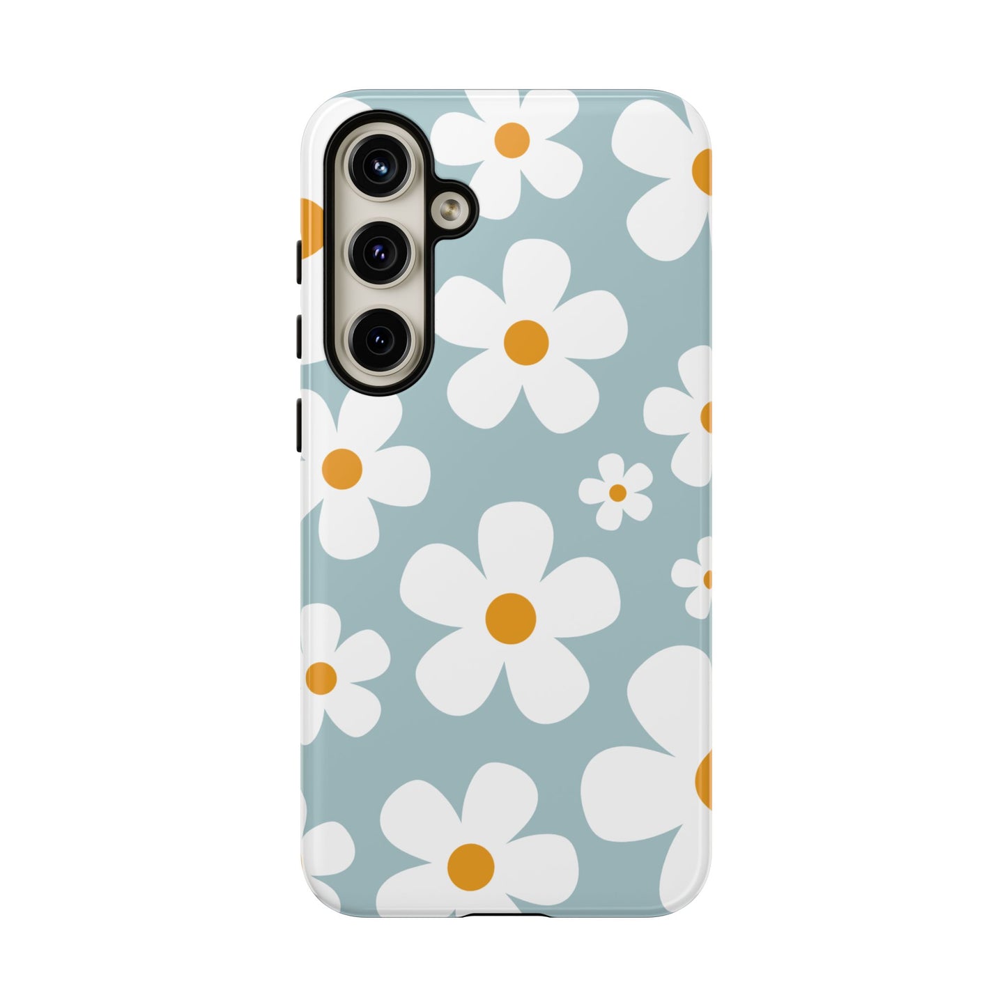 Samsung Galaxy S24 Plus / Glossy Phone Case - ’Blue Daisy Pattern’ Phone Case